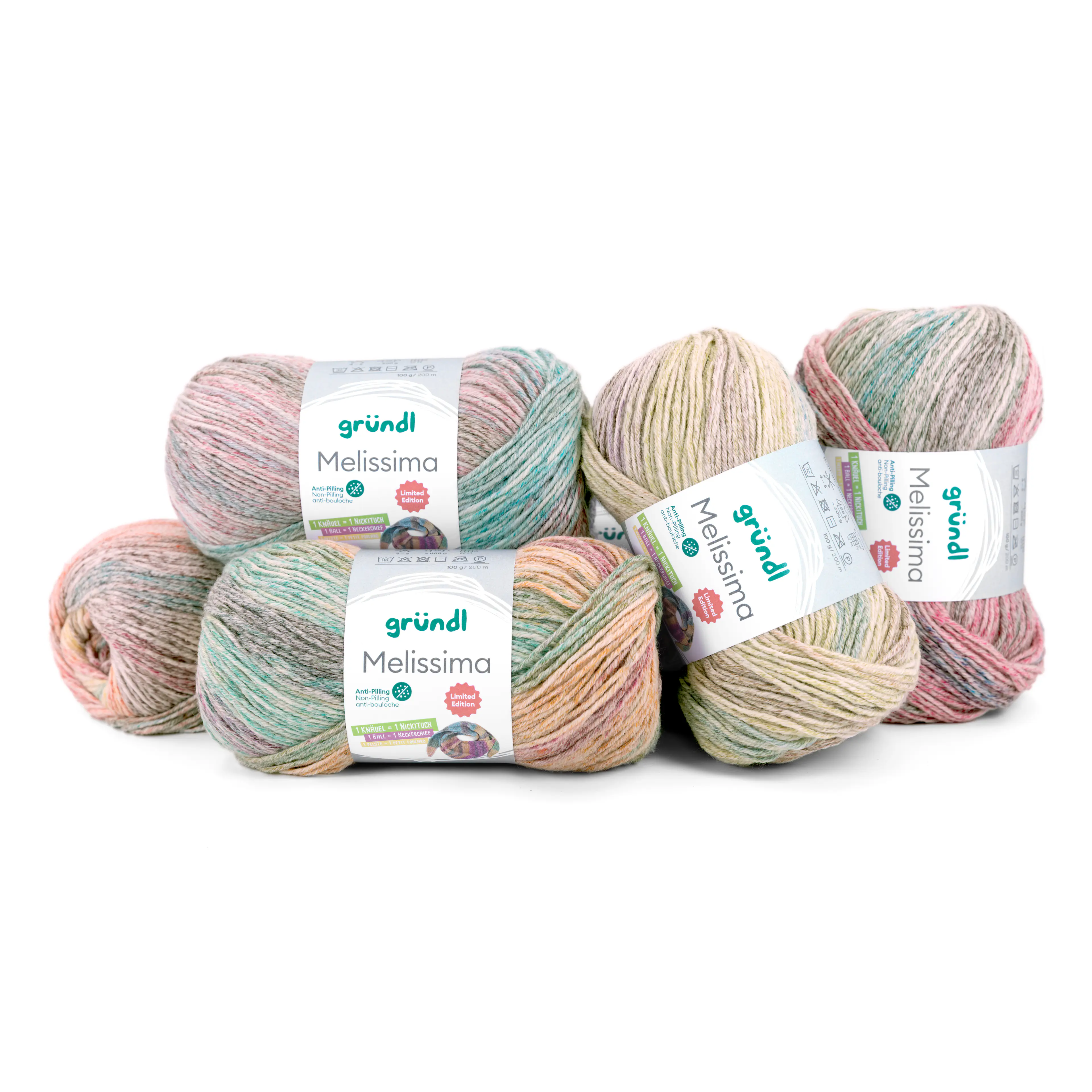 Gründl Wolle Melissima 7-fach 100 g 6-fach sortiert
