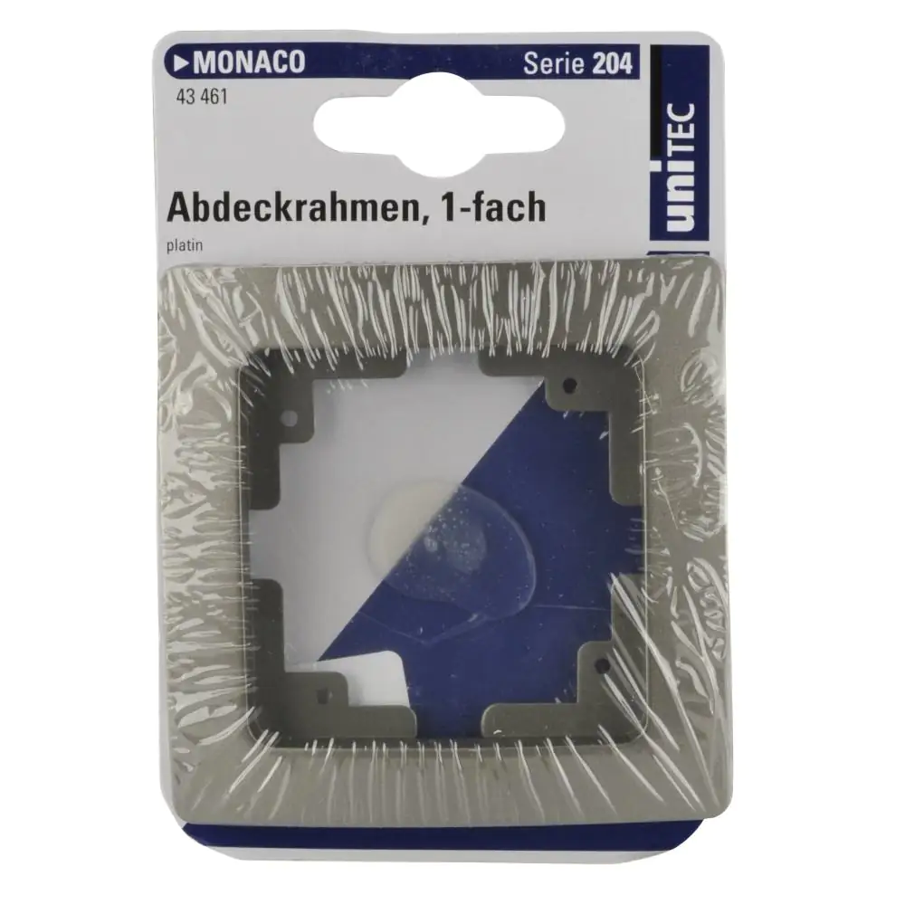 Unitec Abdeckrahmen Monaco 1-fach platin
