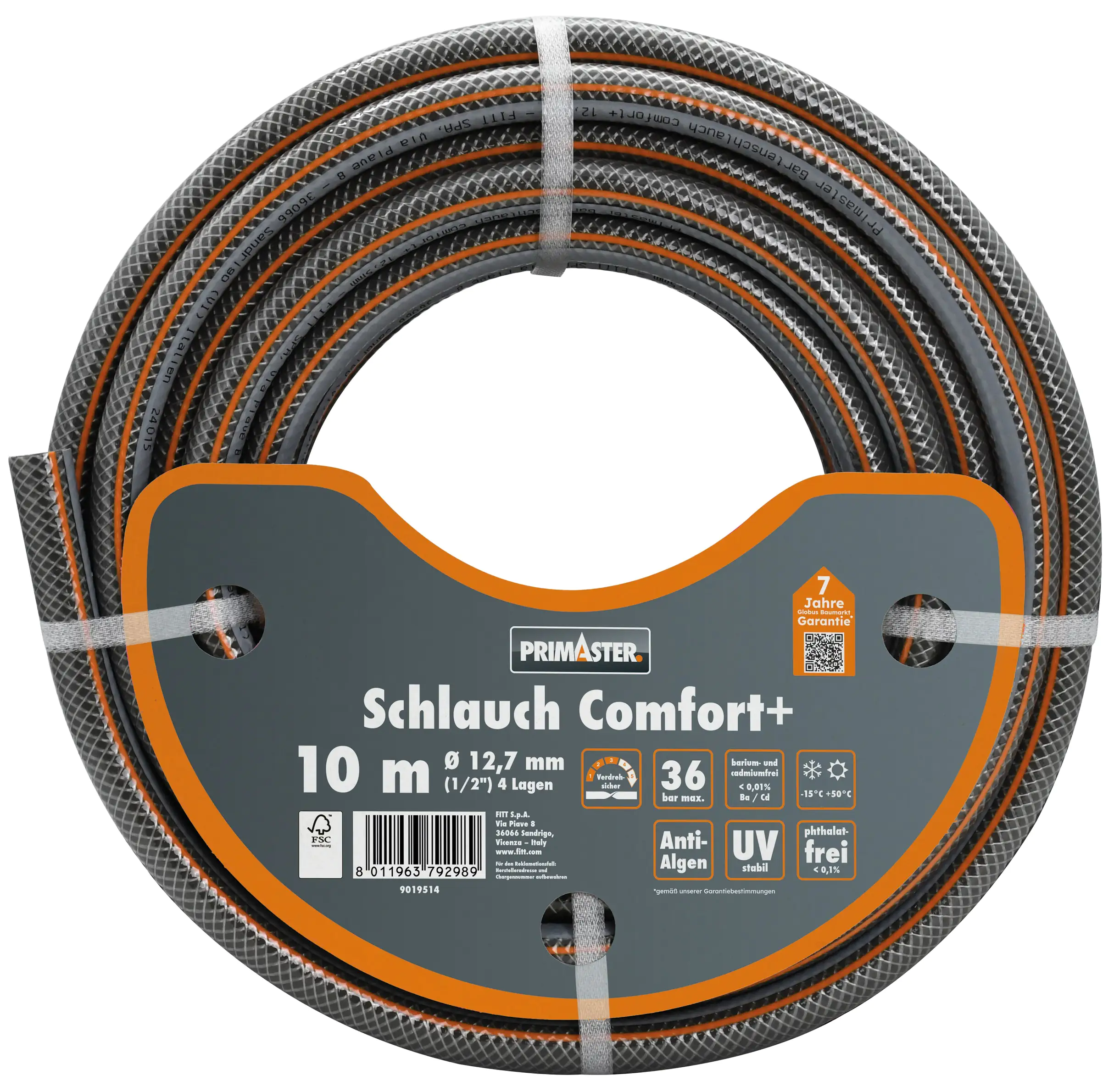 Primaster Gartenschlauch Comfort+ 10 m Ø 12,7 mm (1/2")