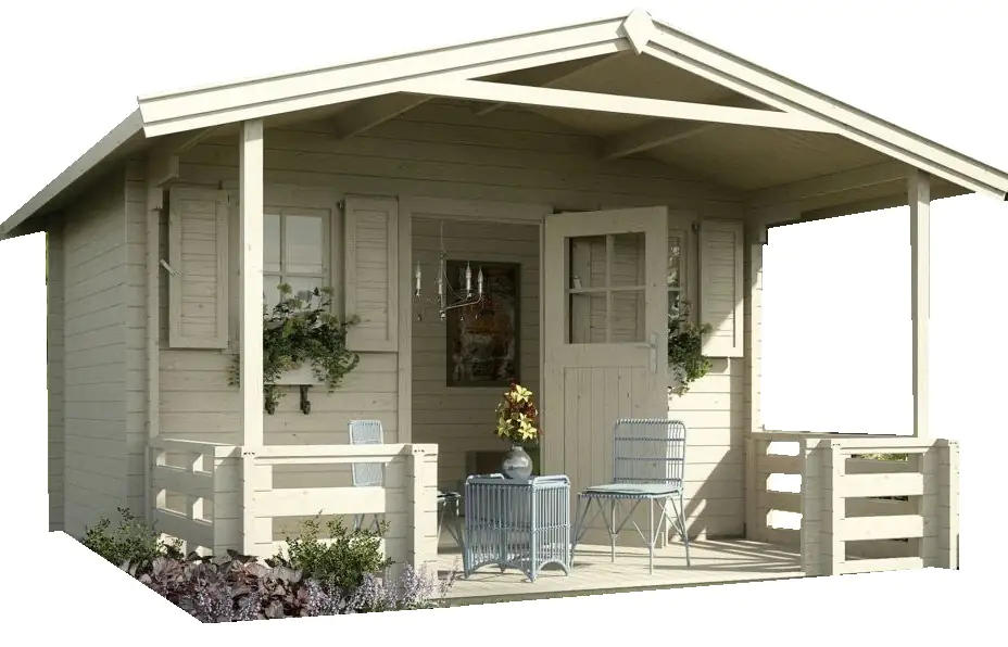 Weka Gartenhaus Weekendhaus Eirik B 380 x 580 cm natur mit Fußboden