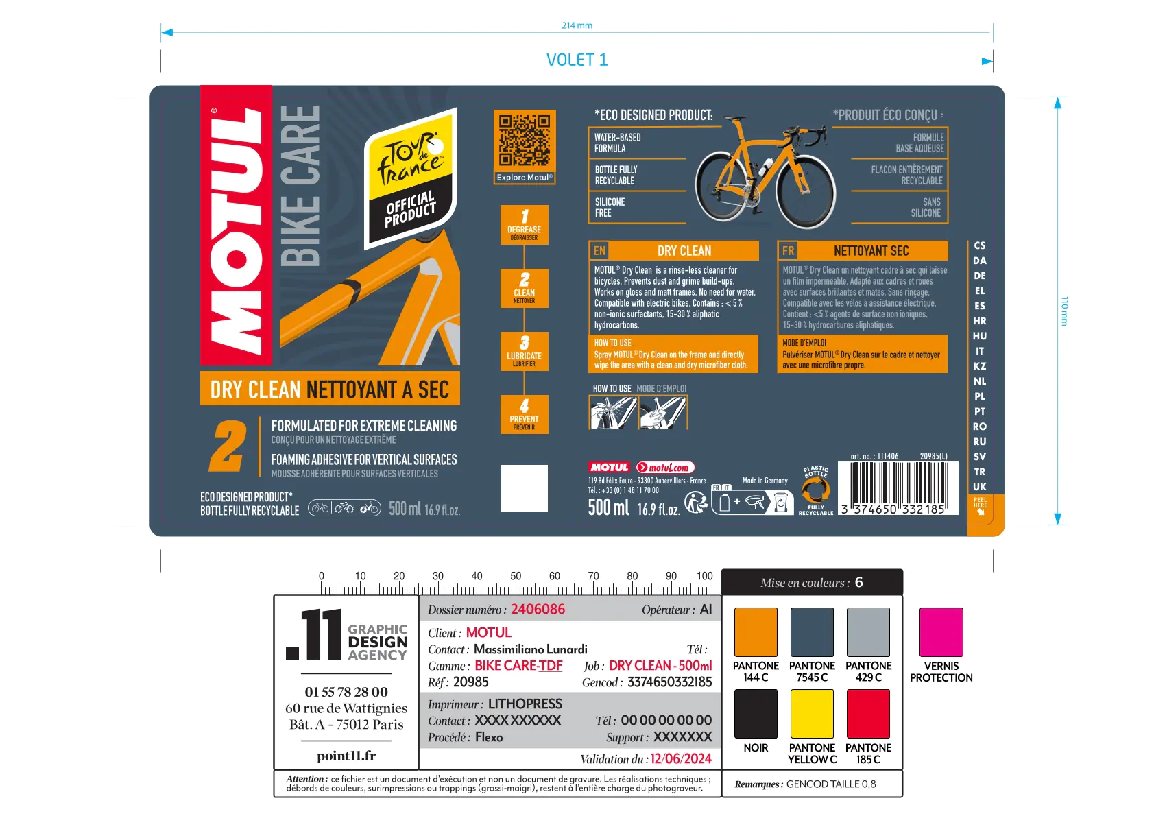 MOTUL Dry Clean Road Trockenreiniger für Fahrrad 500ml