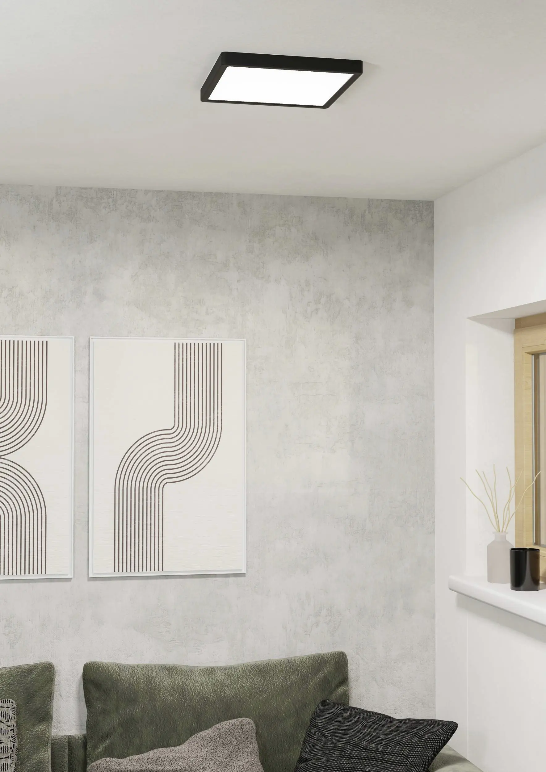 Eglo LED Deckenleuchte Fueva 6-Z schwarz 30 x 30 cm RGB dimmbar