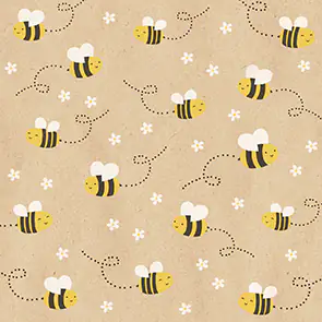 Servietten Bienen natur 33 x 33 cm 20 Stück