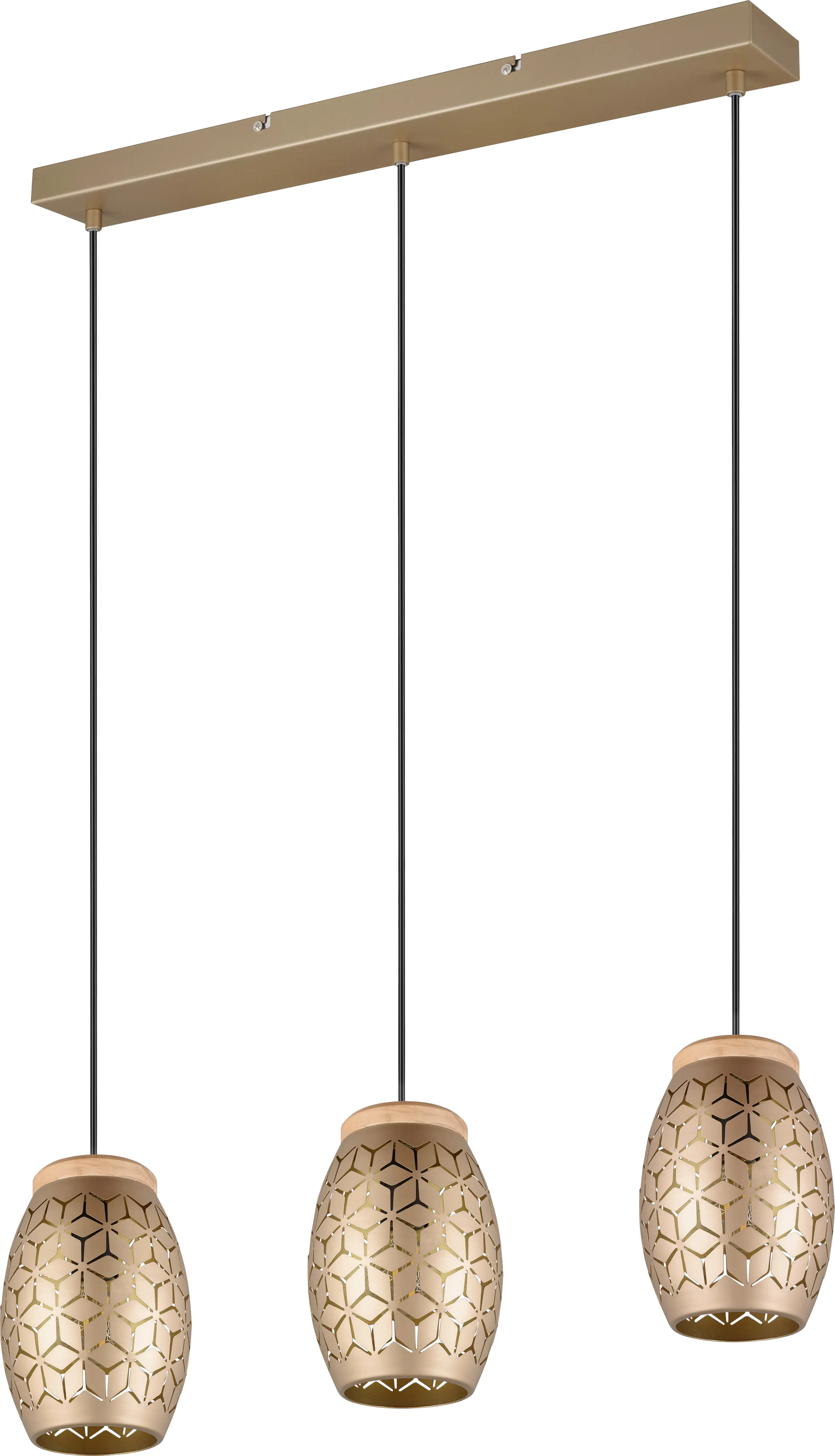 Trio Leuchten Pendelleuchte Bidar 3xE27, beige, Metall