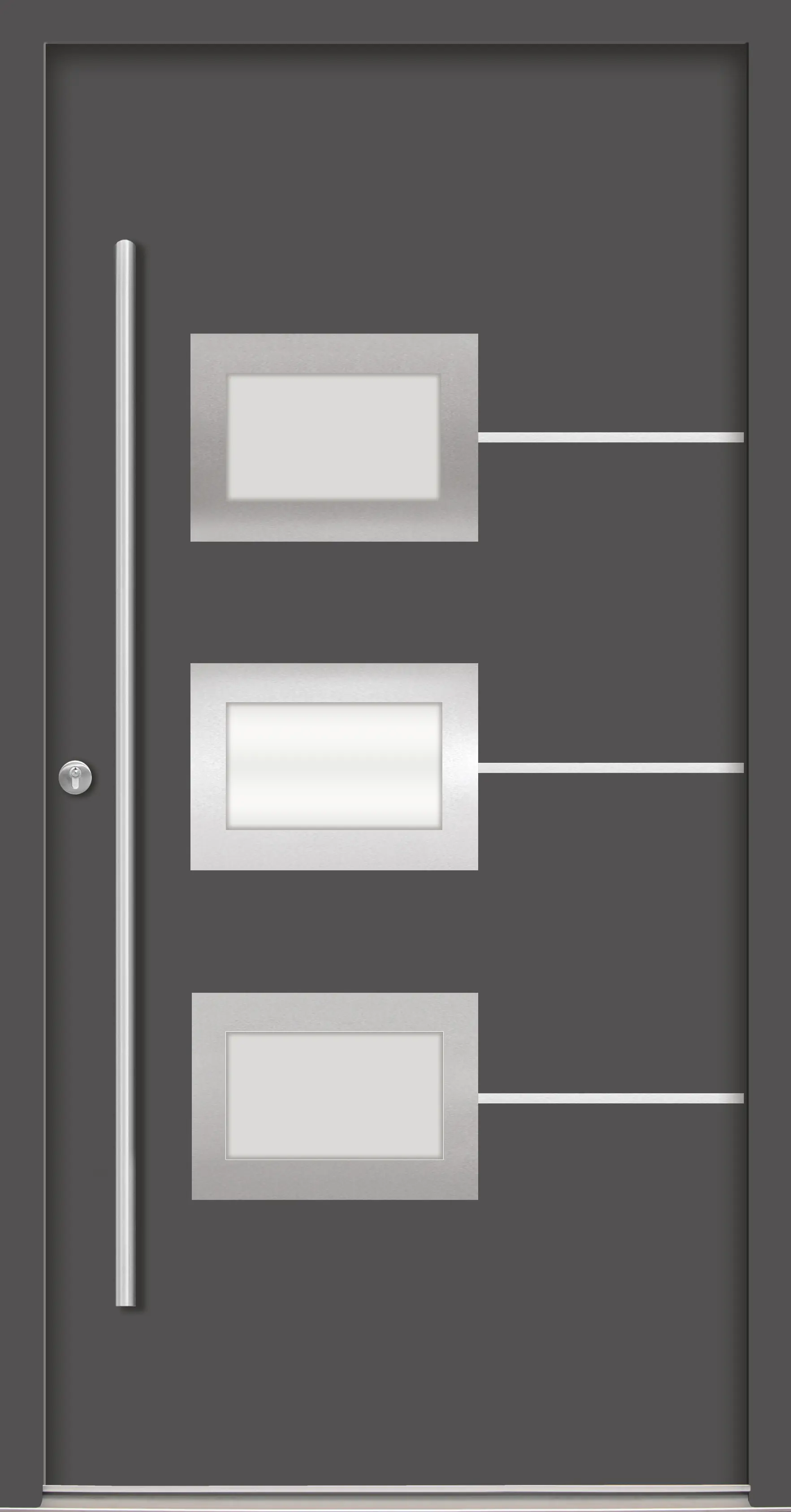 Splendoor Haustür Passivedoor Premium B03 Anthrazit DIN Links 110 x 210 cm