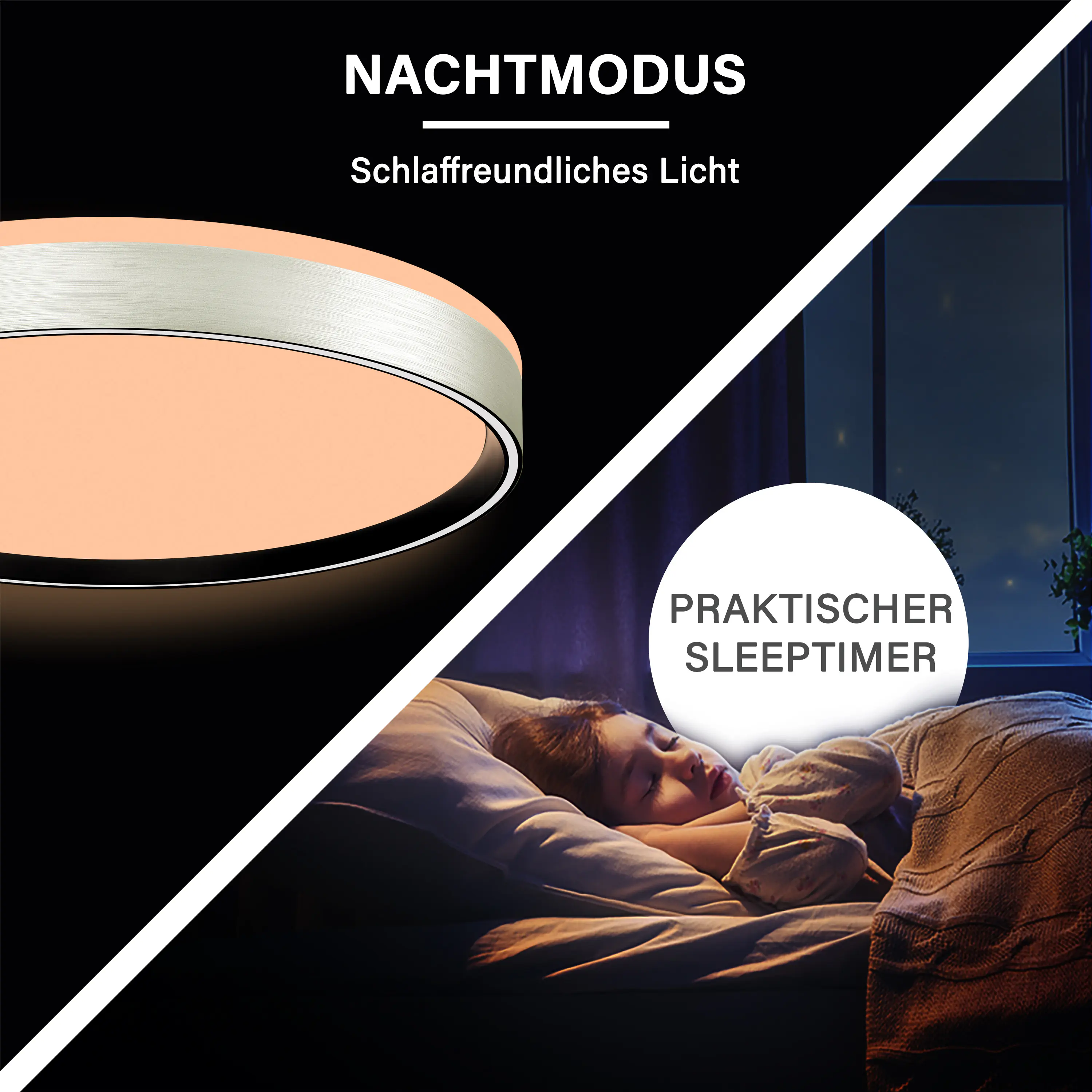 MegaLight LED-Deckenleuchte Shining Pluto Alu Ø48 cm dimmbar
