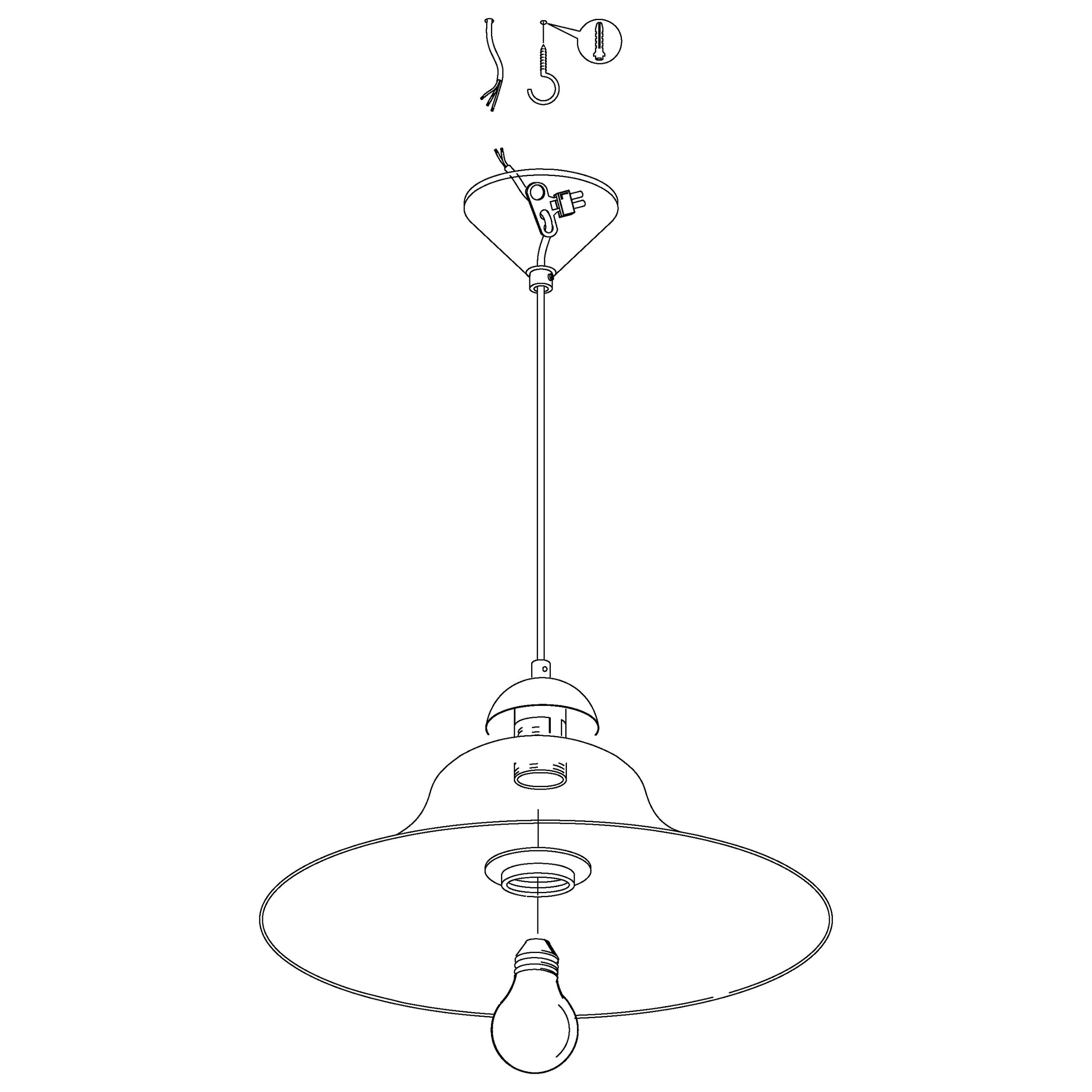 Eglo Pendelleuchte Albany weiß 35 x 110 cm E27