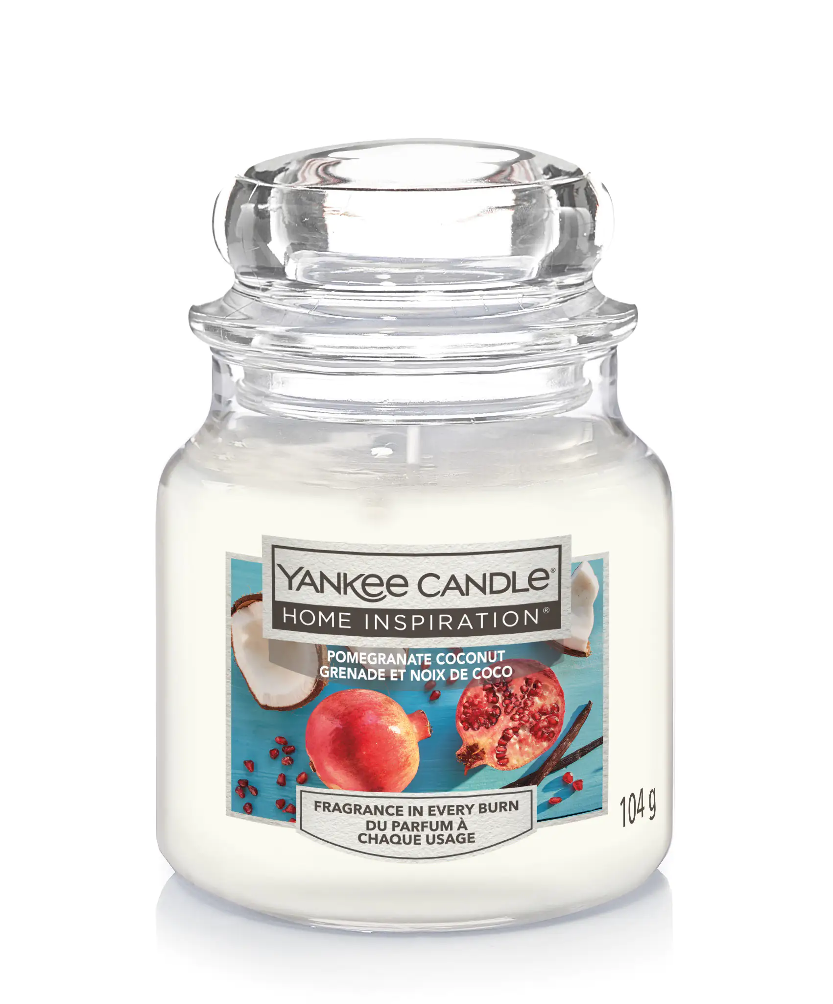 Yankee Candle Duftkerze Kleines Glas Pomegranate Coconut 104 g, weiß