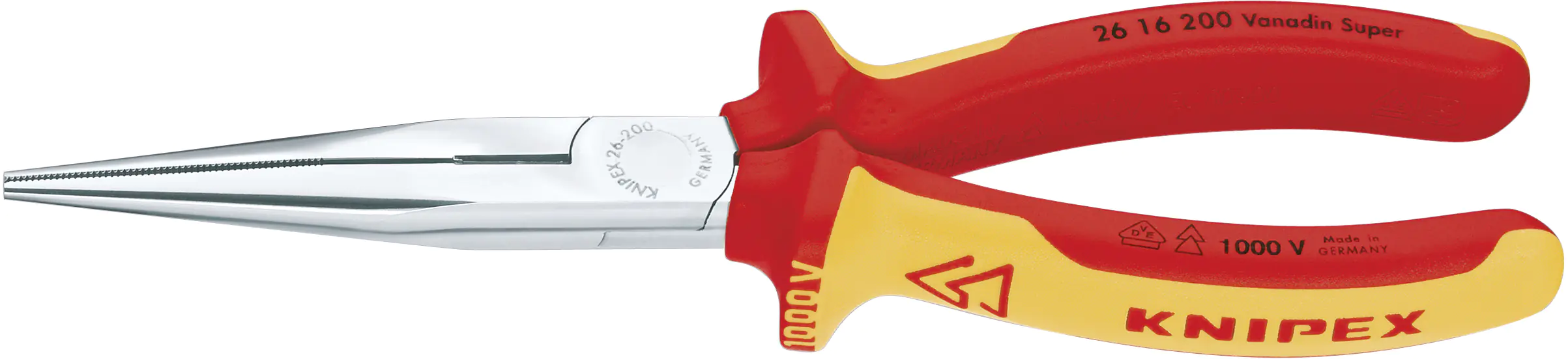 Knipex Flachrundzange 200 mm VDE mit Schneide