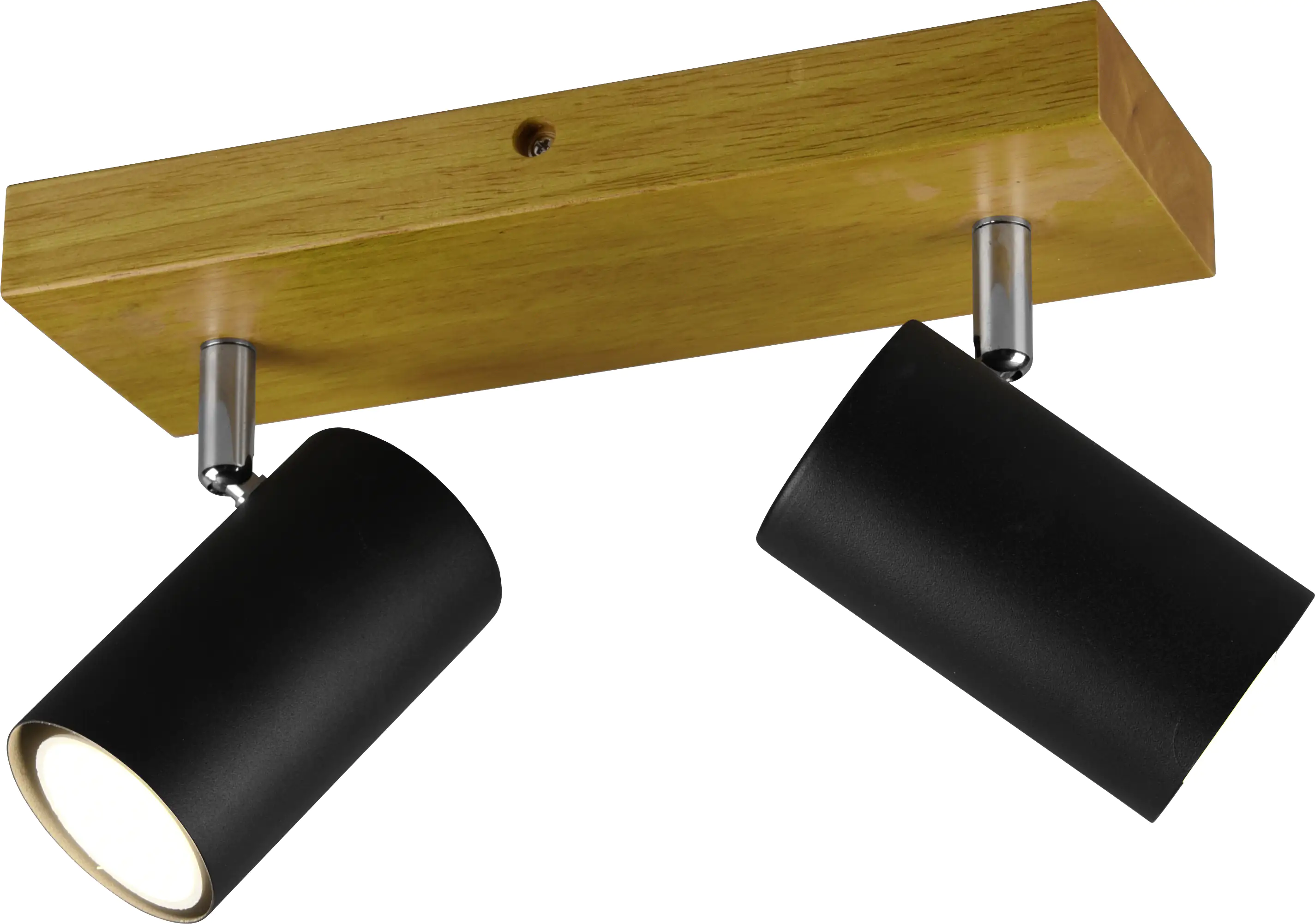 Trio Leuchten 2er Spot Marley GU10, schwarz matt, holzfarbig