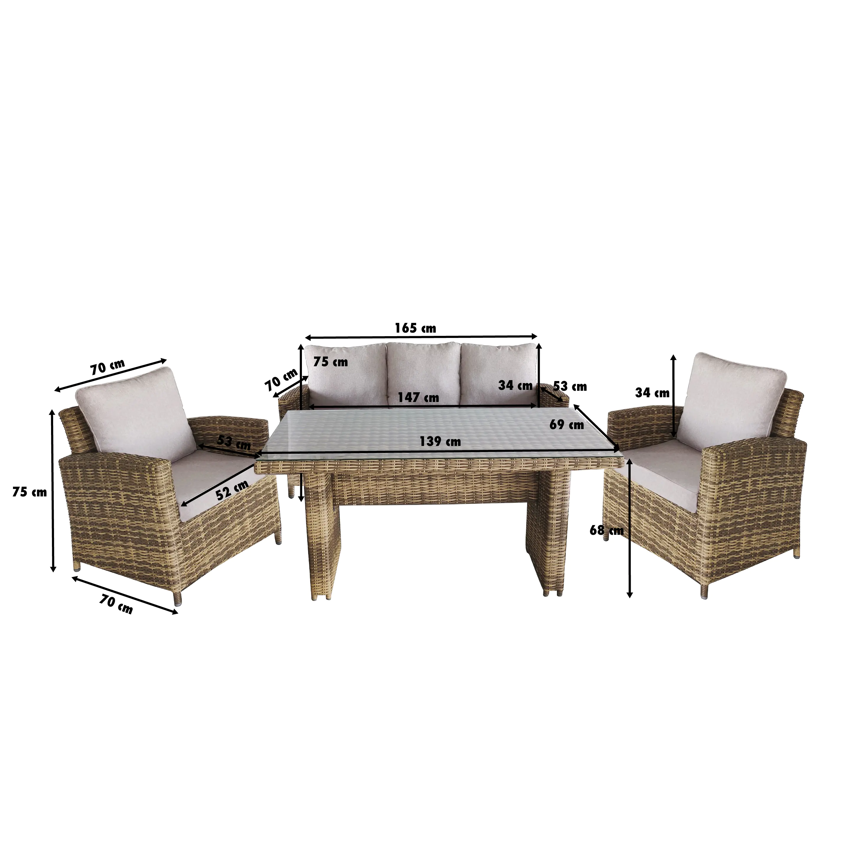 TrendLine Lounge Set Sarino inkl. Auflagen TrendLine Lounge Set Sarino inkl. Auflagen