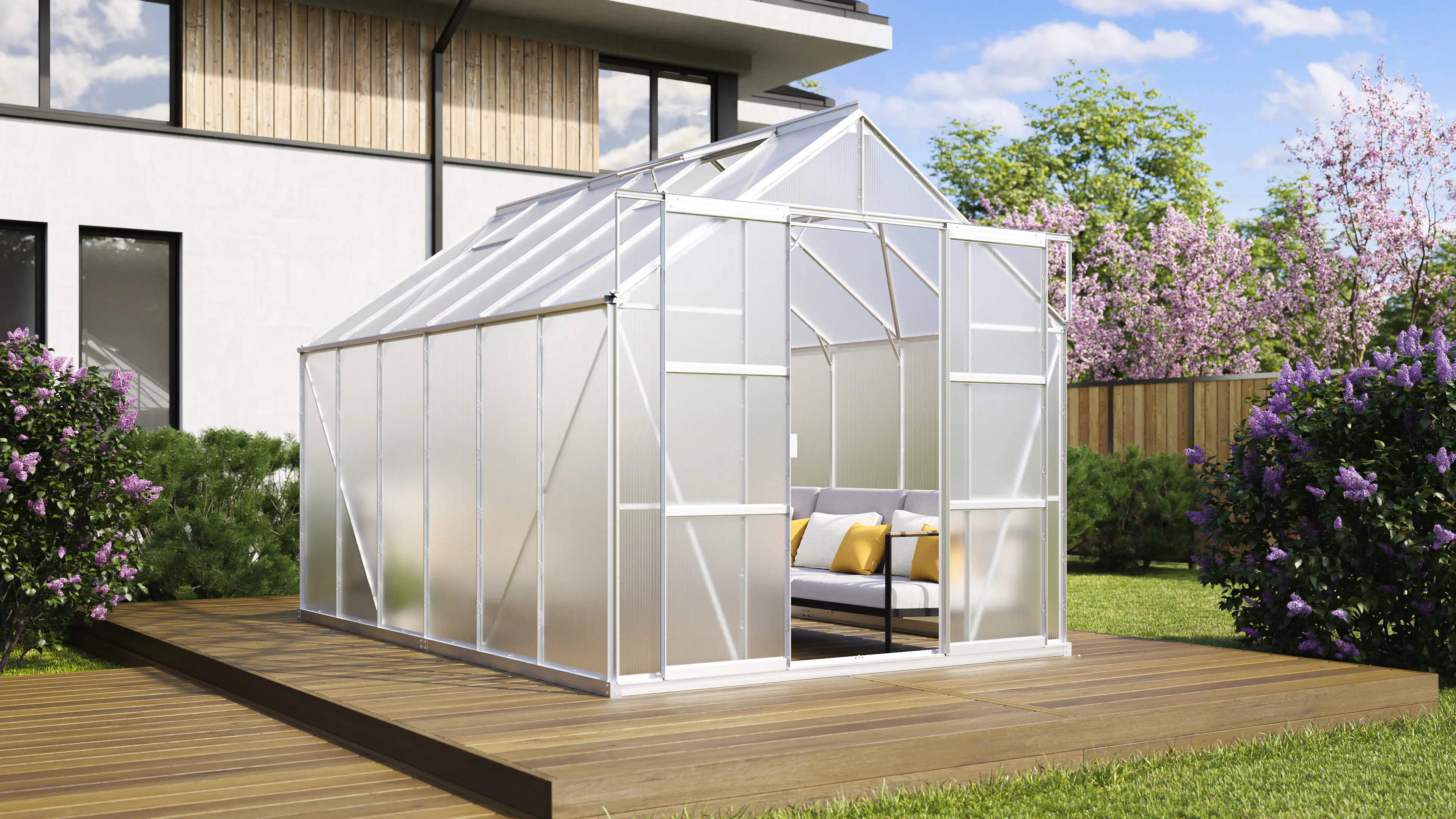 Vitavia Gewächshaus-Set Uranus 9900 HKP 4 mm alu 254 x 379 cm 