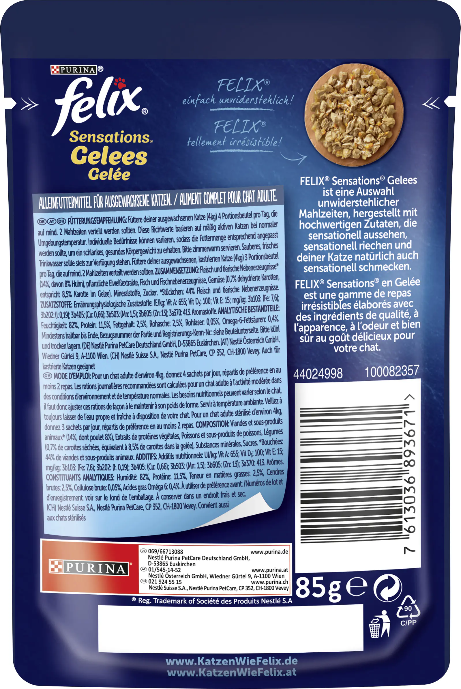 Felix Sensations Gelees Huhn & Karotte 85 g