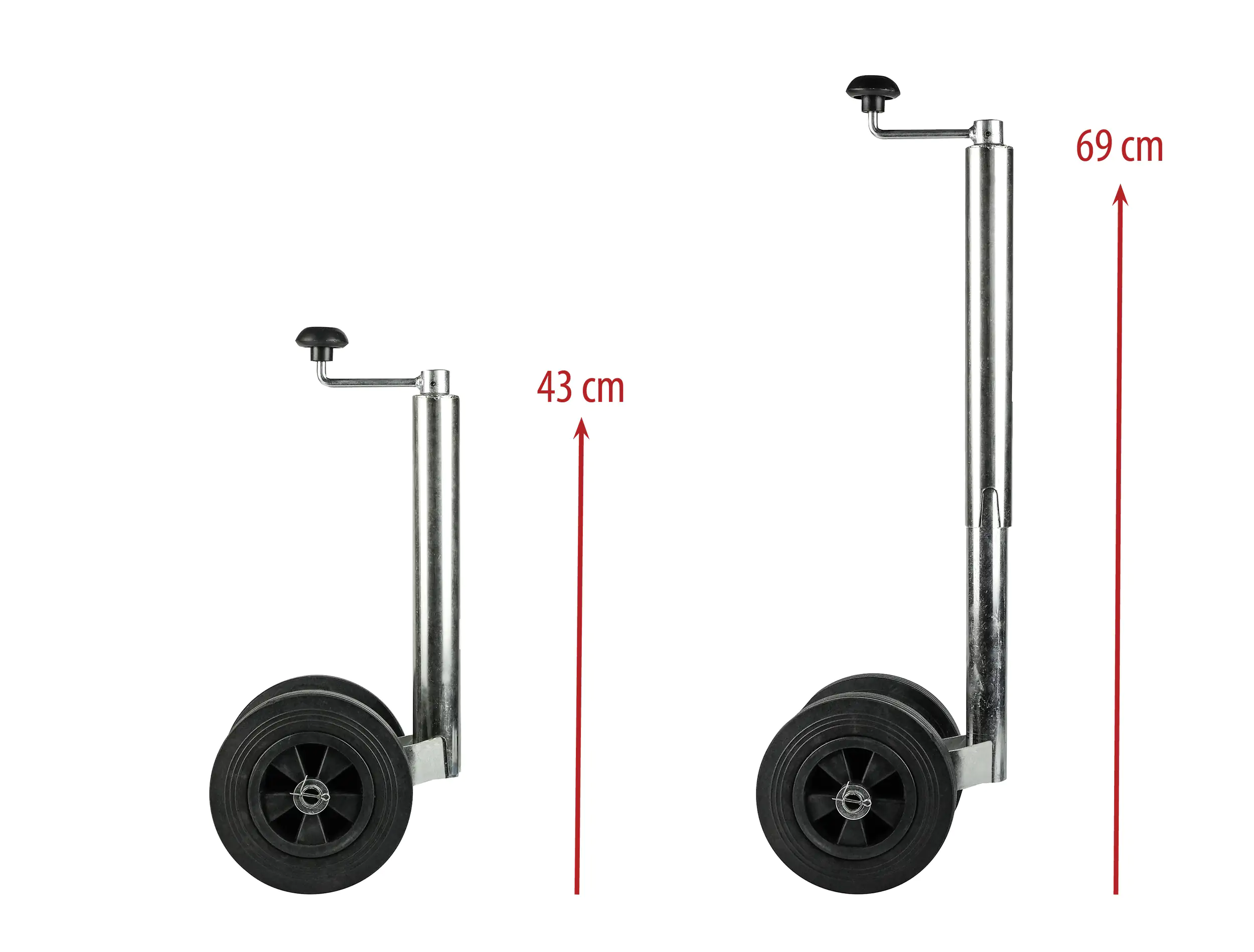 Calima Doppel-Stützrad 48mm für Wohnwagen und große Anhänger