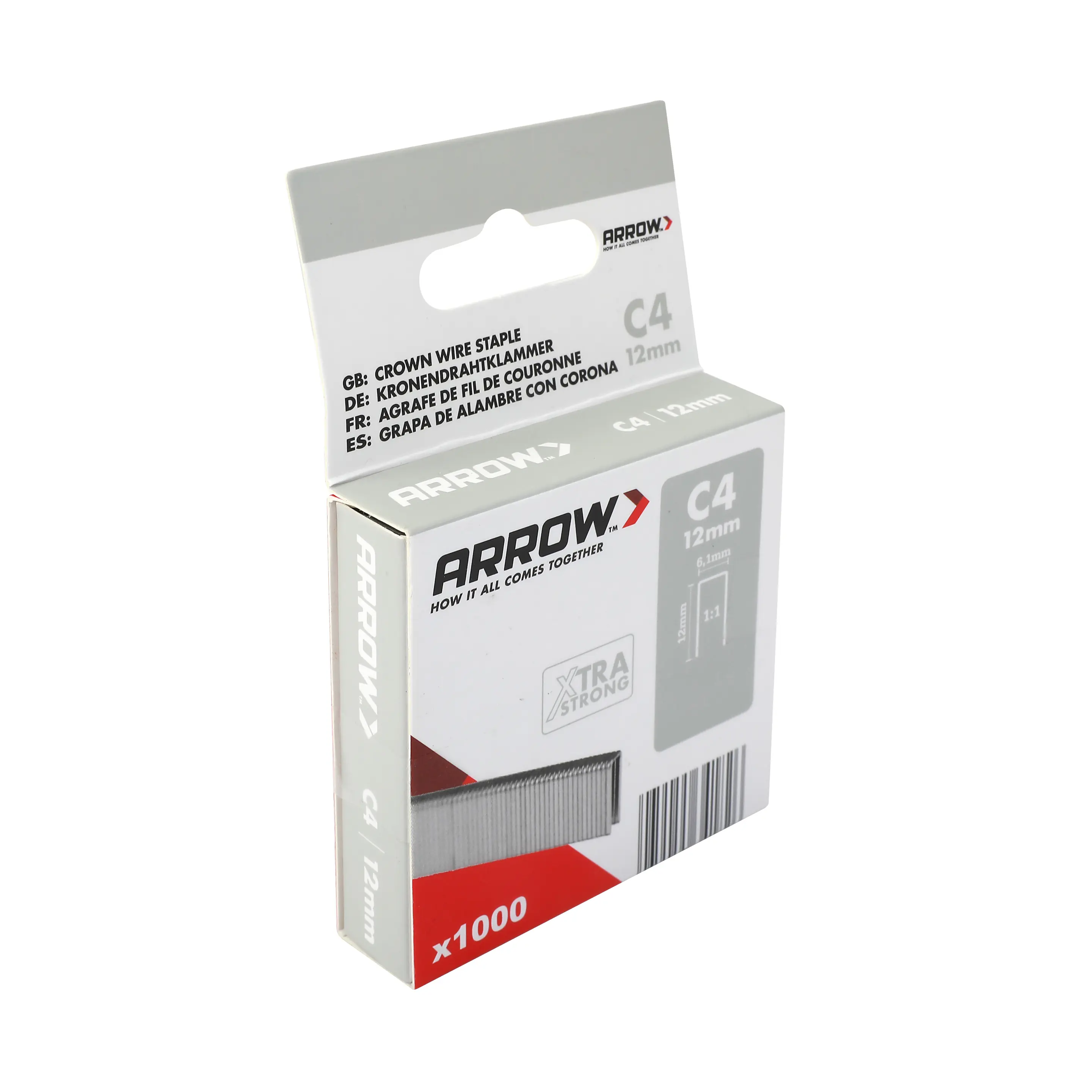 Arrow Tackerklammer Schmalrücken C4 12 mm Profilholz & Paneel 1000 Stück