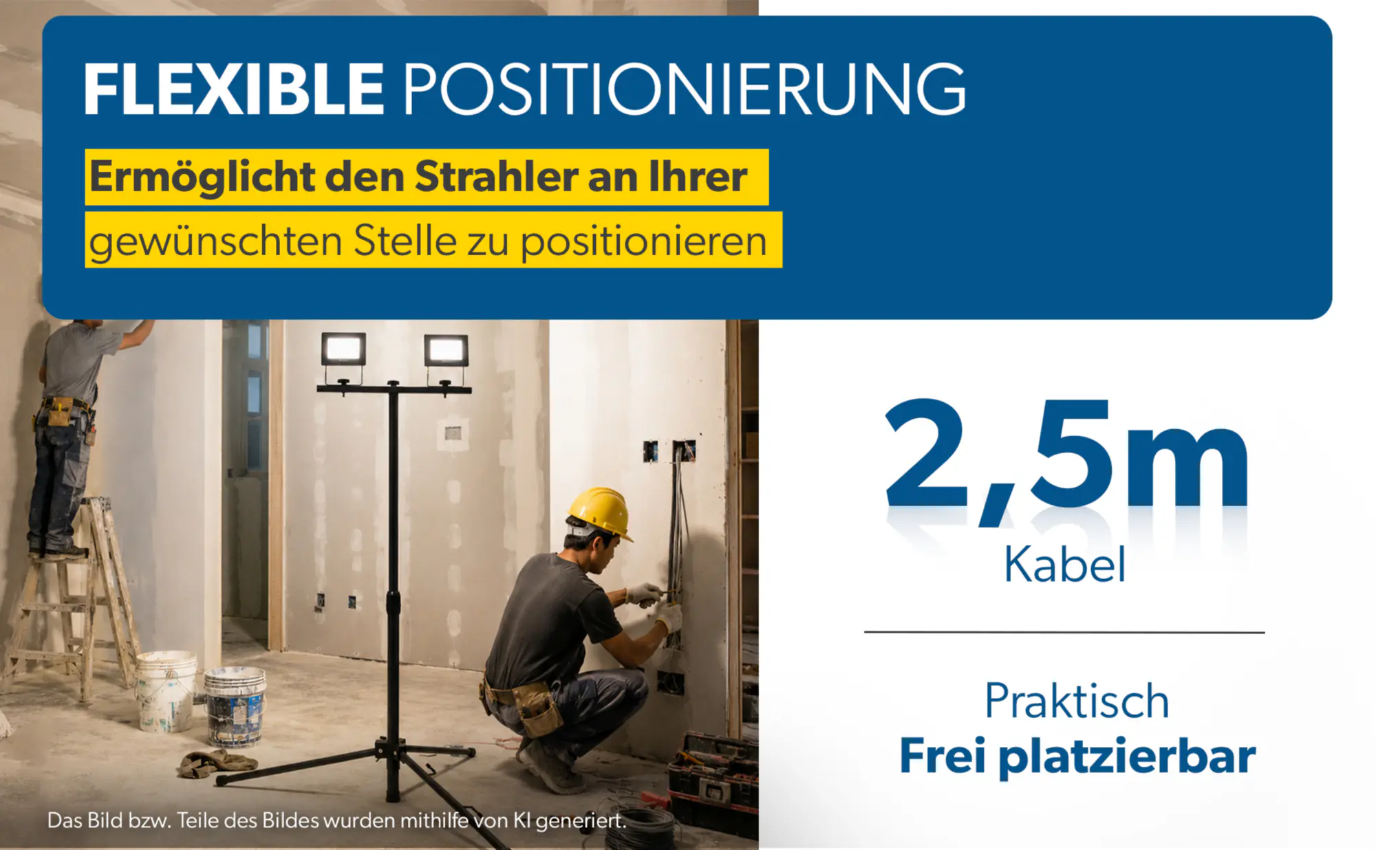 UniTec LED Strahler mit Stativ 2 x 14 W 1700 lm anthrazit