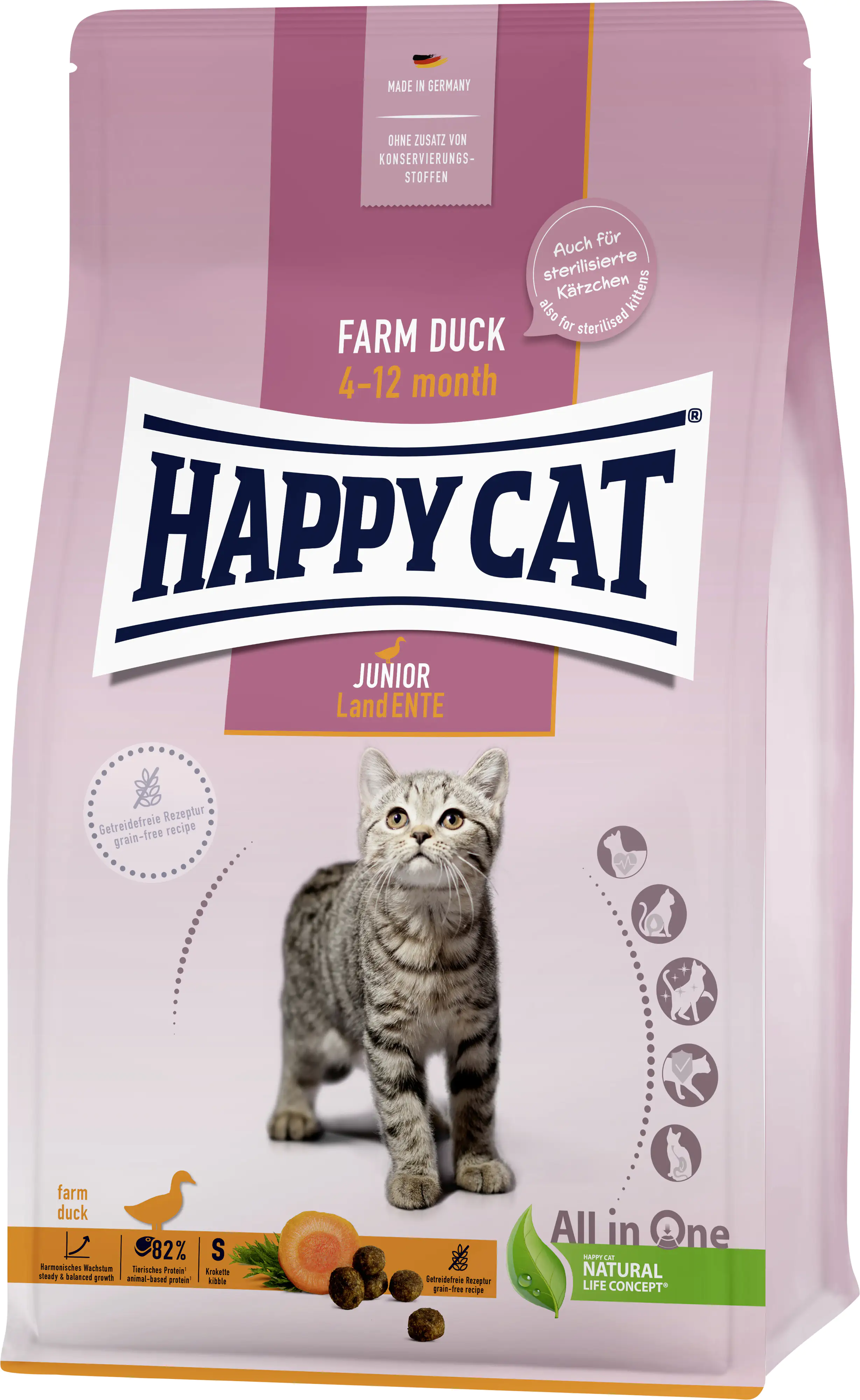 HappyCat Katzenfutter Junior Land Ente 300 g