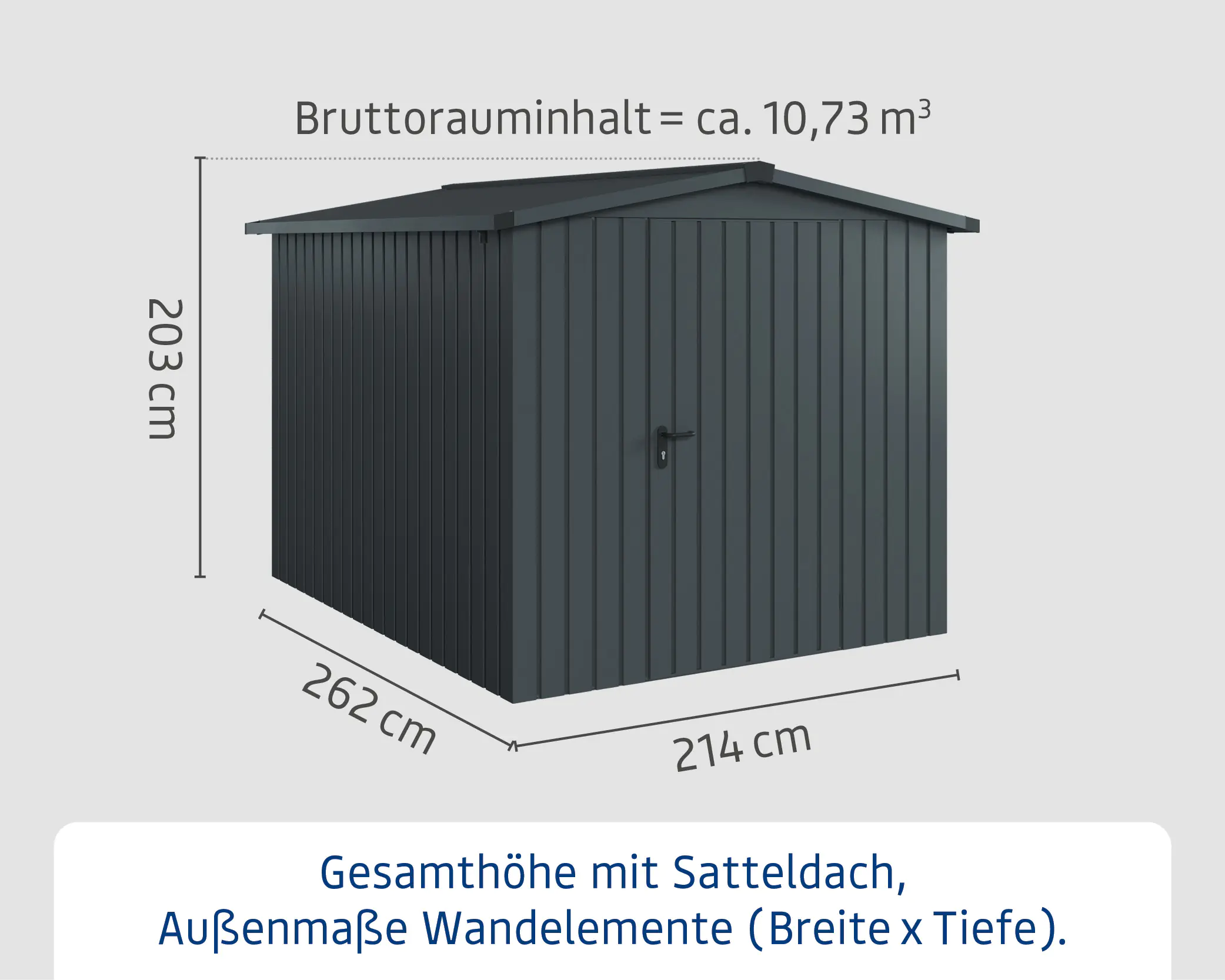 EcoStar Metallgerätehaus Euroline ESD6 anthrazit 214 x 262 cm 1-flg. EcoStar Metallgerätehaus Euroline ESD6 anthrazit 214 x 262 cm 1-flg.