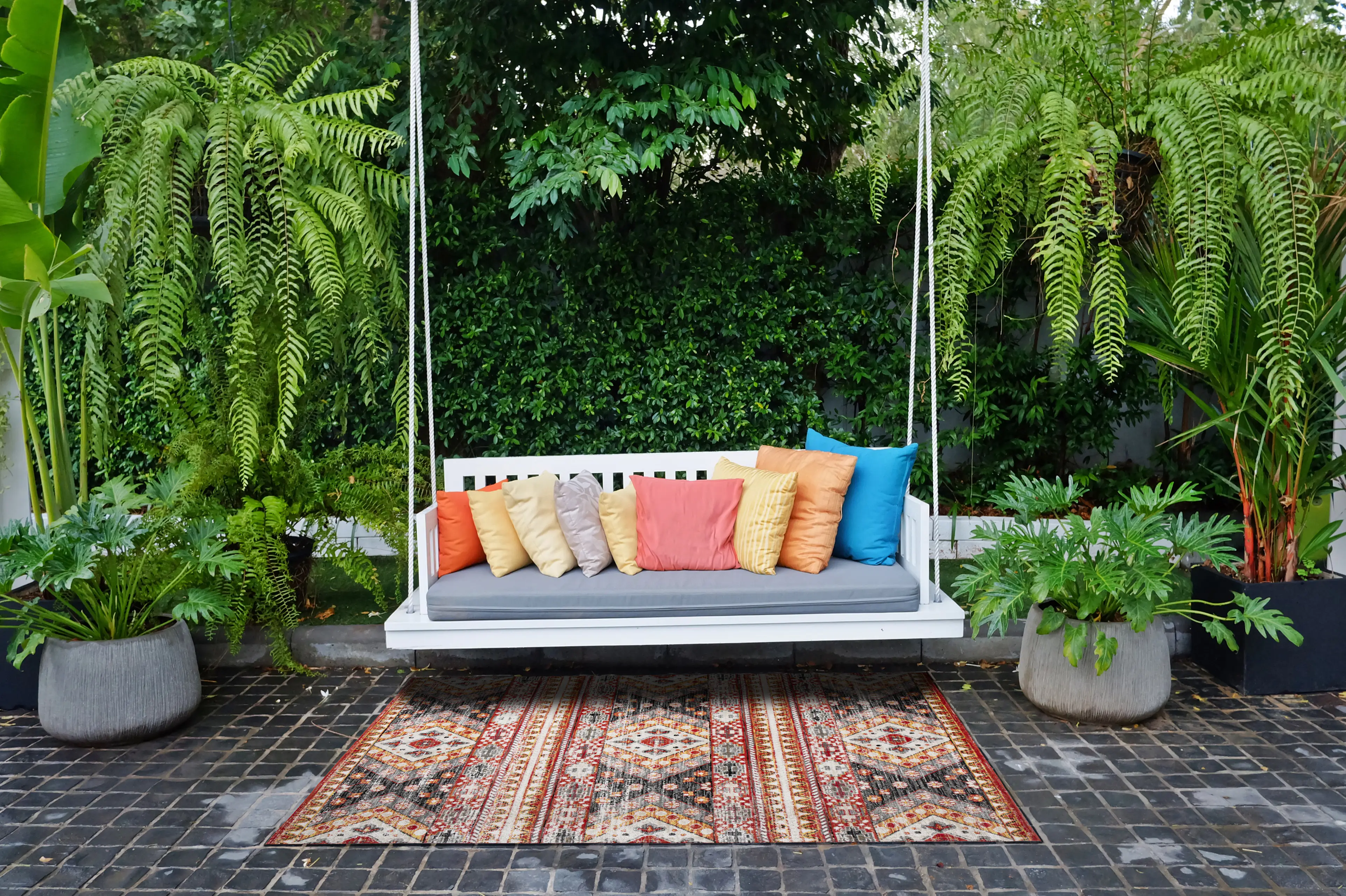 Andiamo In- und Outdoorteppich Bonnie multicolor grau-rot, 160 x 230 cm