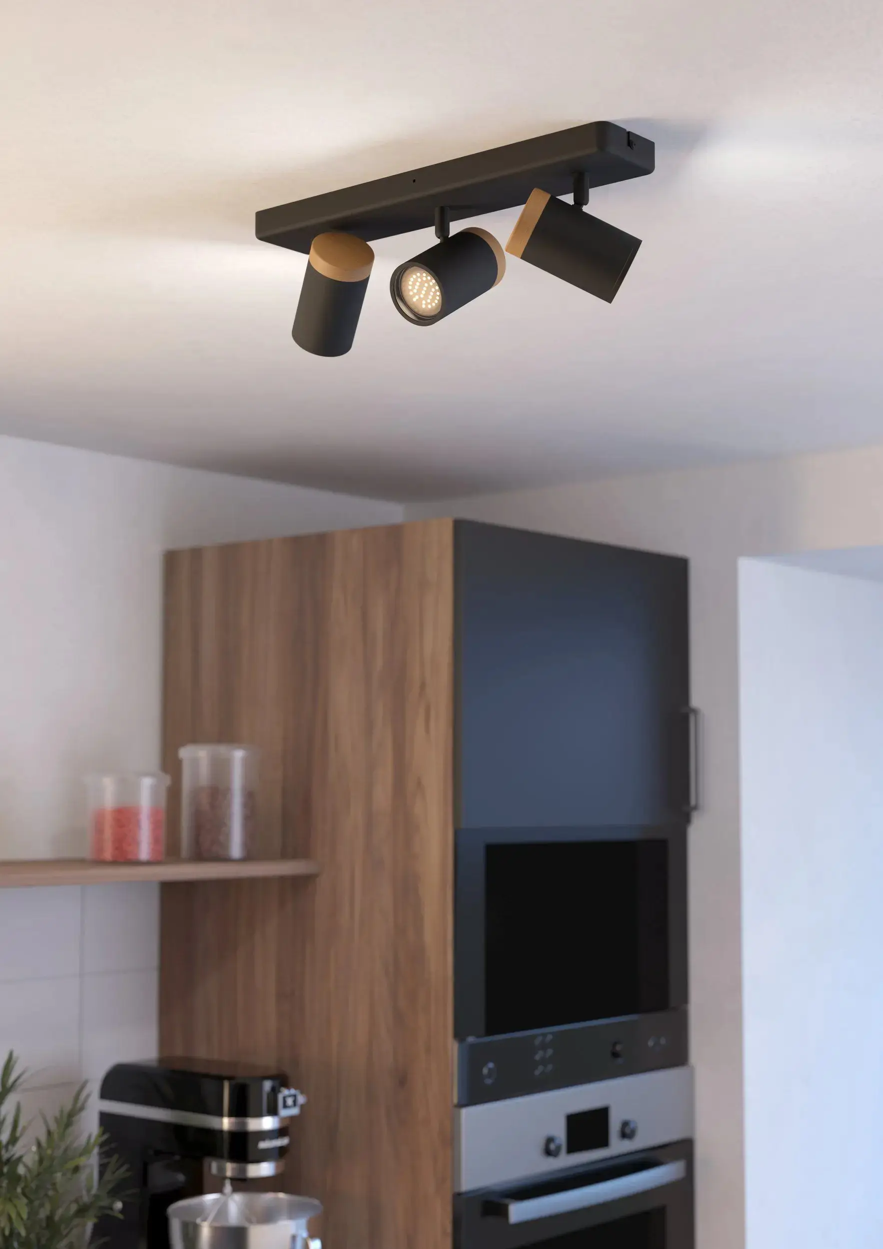 Eglo Leuchten 3er Spot Consuma schwarz 40 x 12 cm