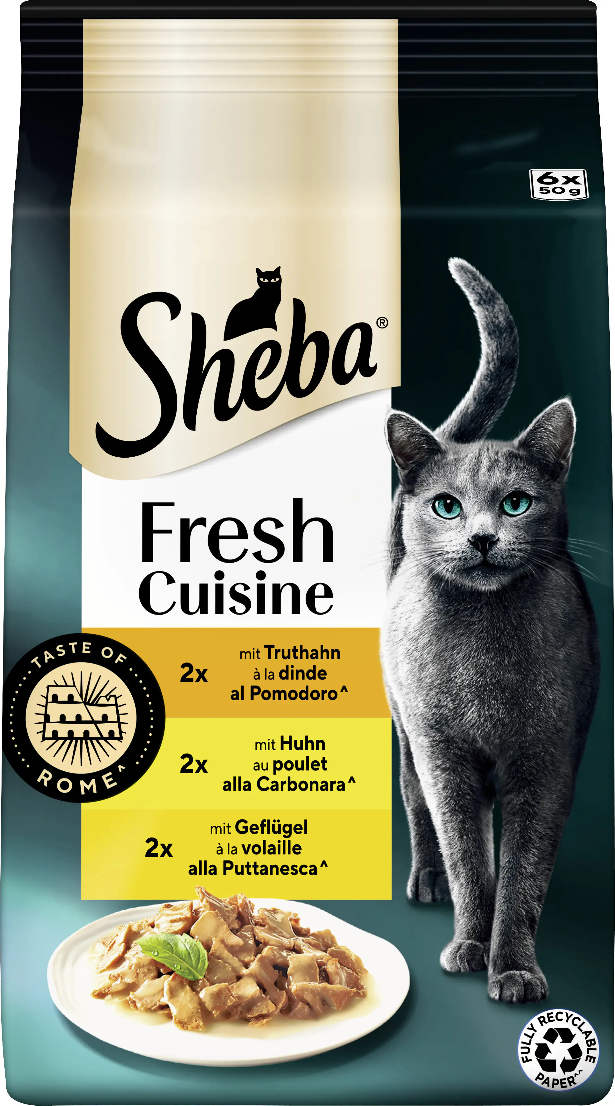 Sheba Fresh Cuisine Katzennassfutter Adult 6 x 50 g Truthahn 