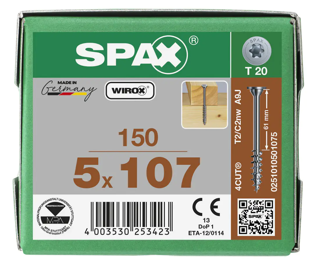 Spax Universalschrauben 5.0 x 107 mm TX 20 - 150 Stk.