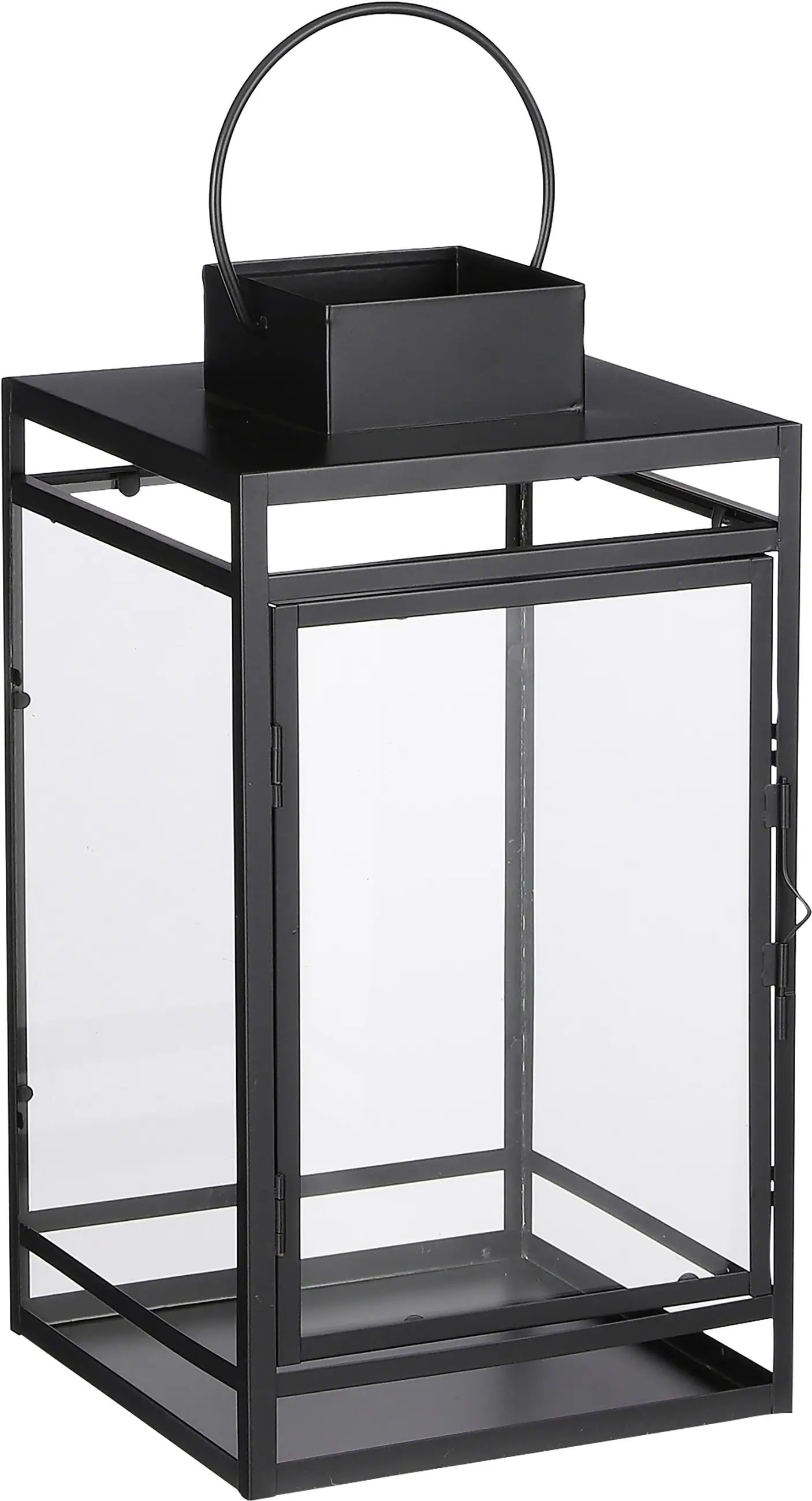 Mica Laterne Storm schwarz aus Eisen 36 x 19 x 19,5 cm