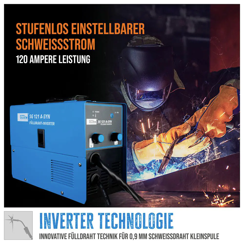Güde Schweißgerät Fülldraht SG 121 A-SYN 52 W Güde Schweißgerät Fülldraht SG 121 A-SYN 52 W