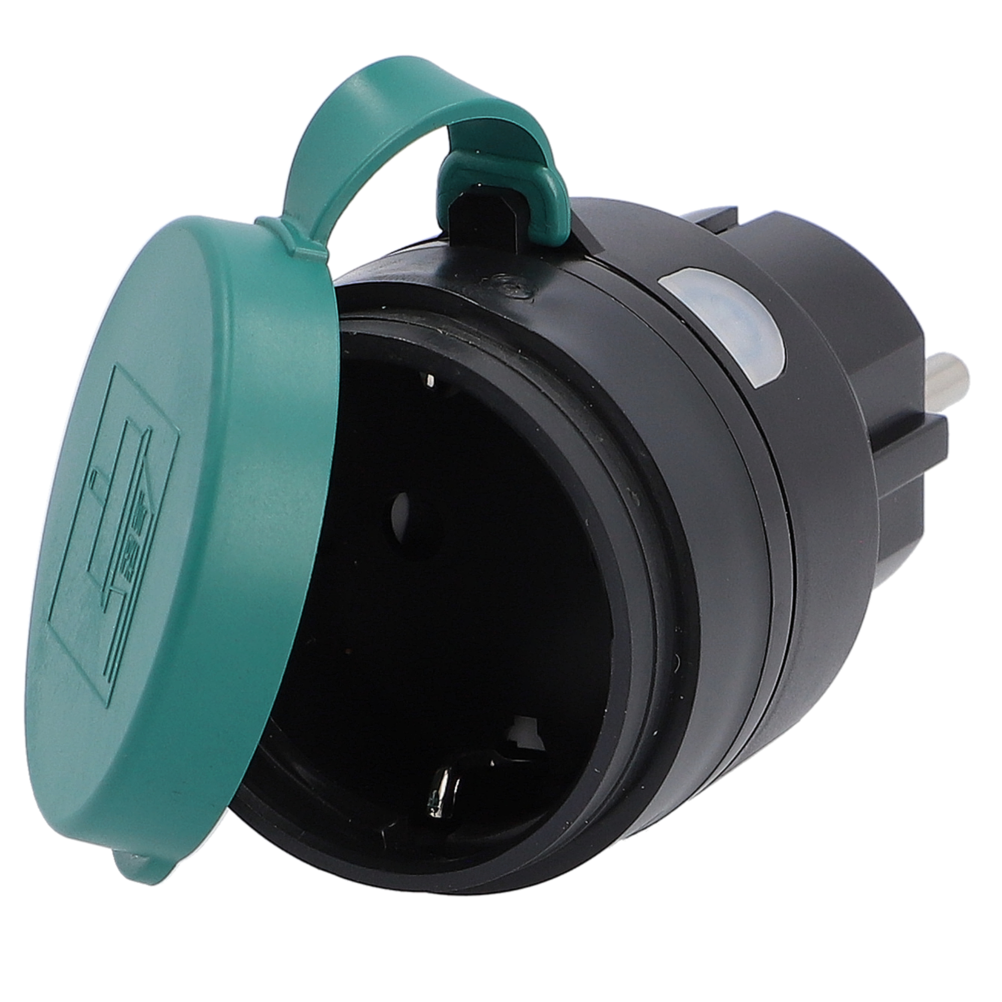 Unitec Zwischenstecker für Außenbereich mit WIFI & Schalter schwarz-grün