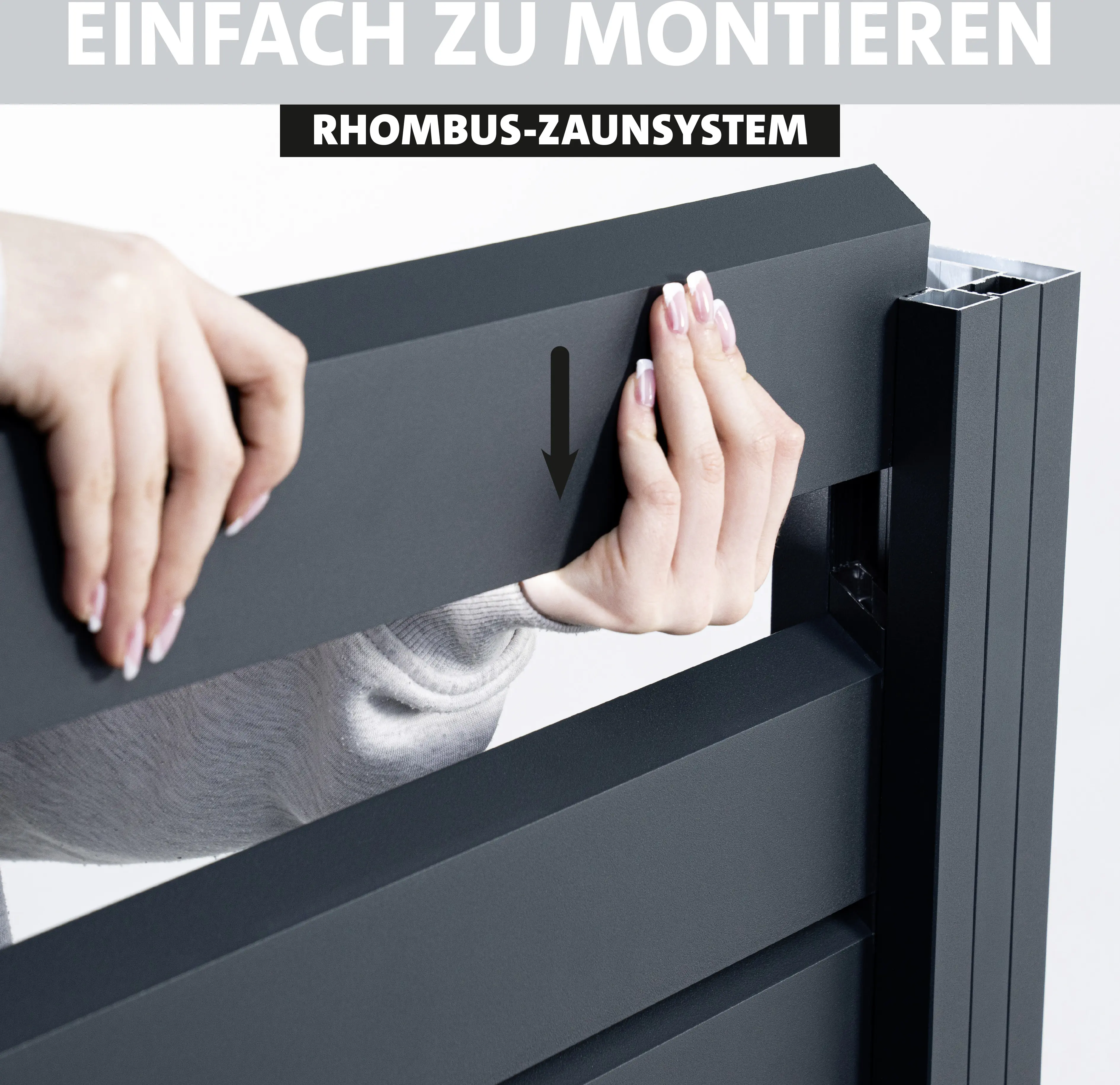 Ambiente Alu-Zaun Grundset Rhombus MINI 187 x 184,2 cm anthrazit