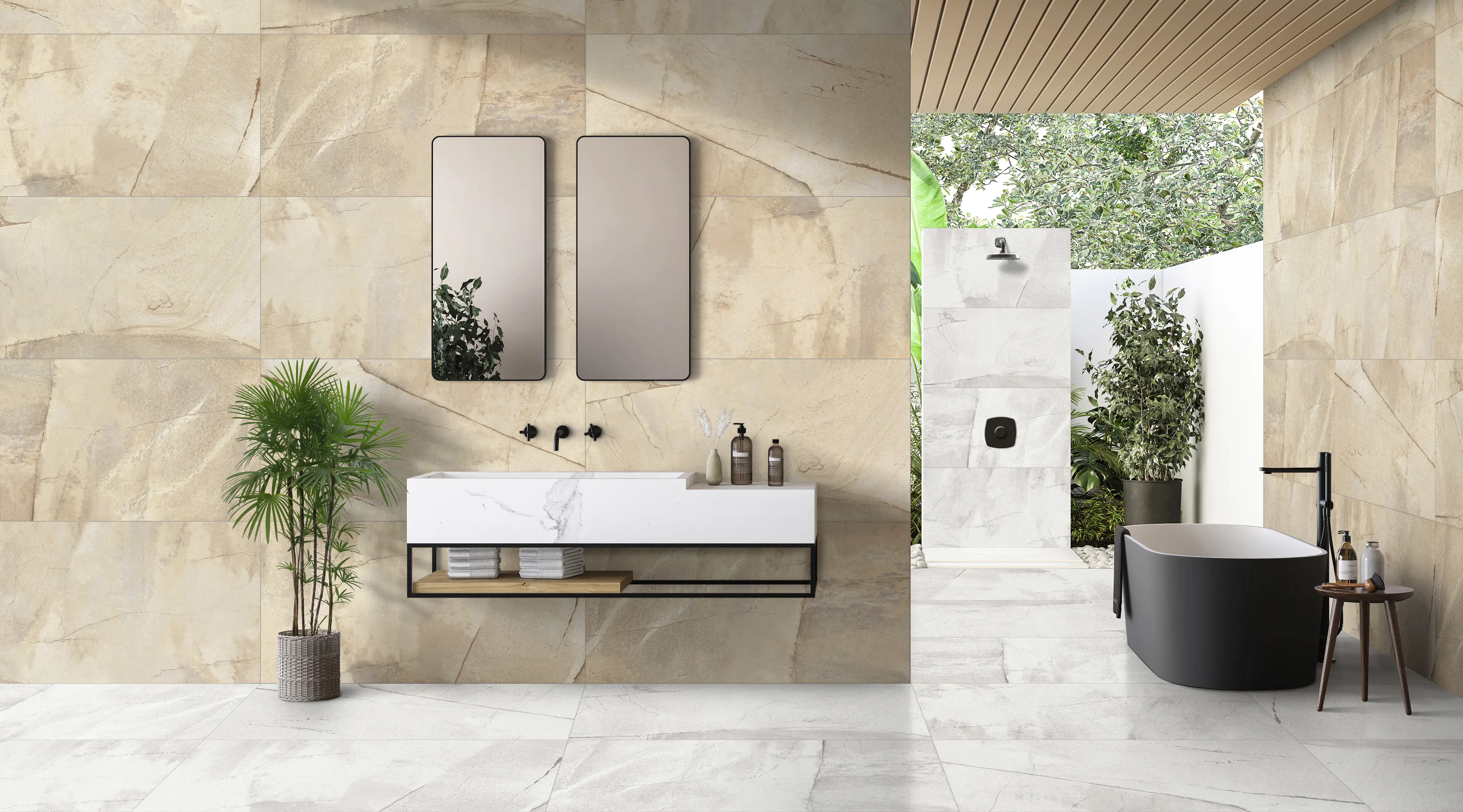 Bodenfliese Feinsteinzeug Serrenti 60 x 60 weiß