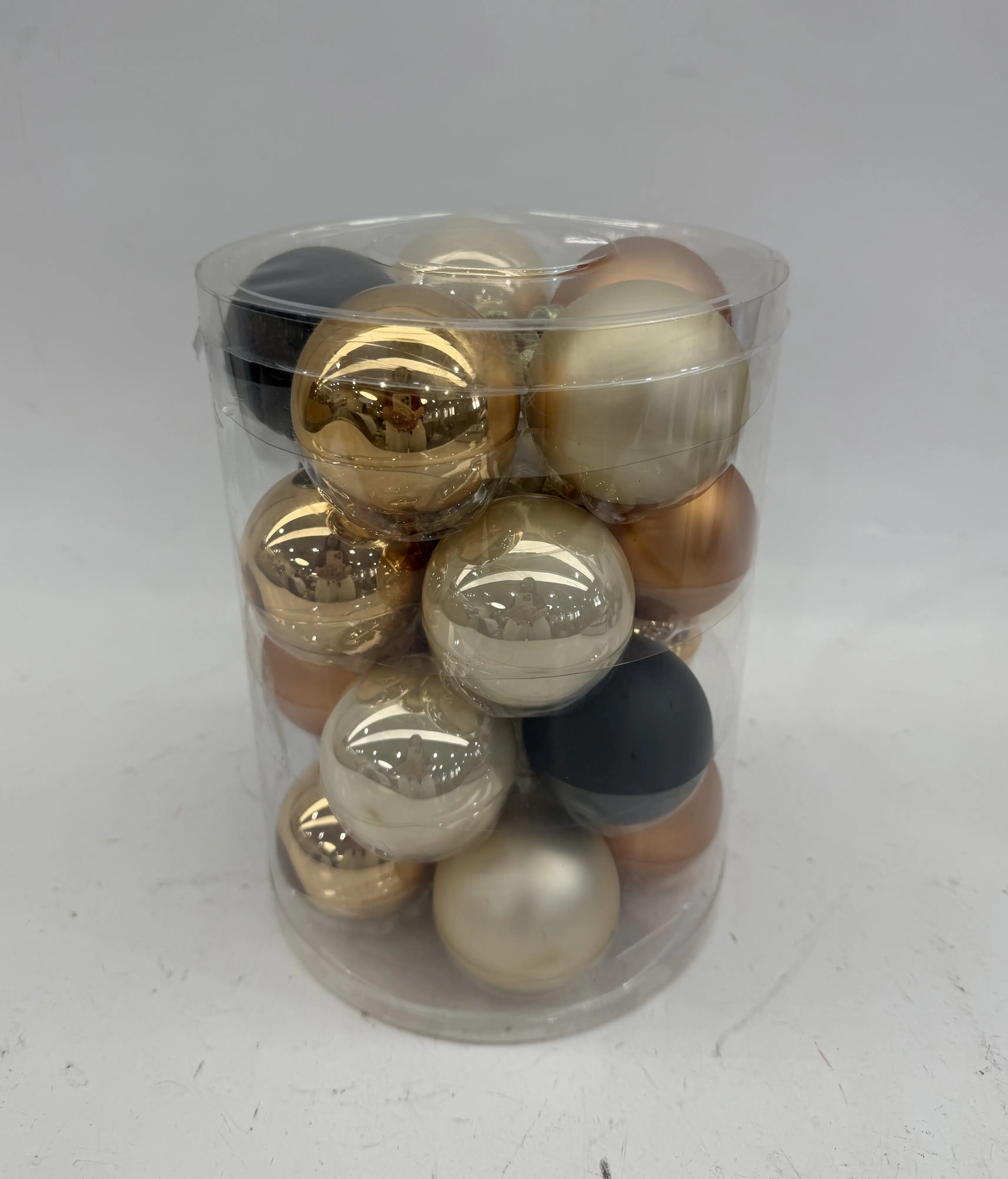 TrendLine Weihnachtskugeln aus Glas Ø 6 cm brandy-braun schwarz 20 Stück