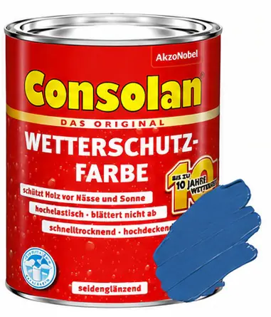 Consolan Wetterschutz-Farbe 2,5 L sommerblau