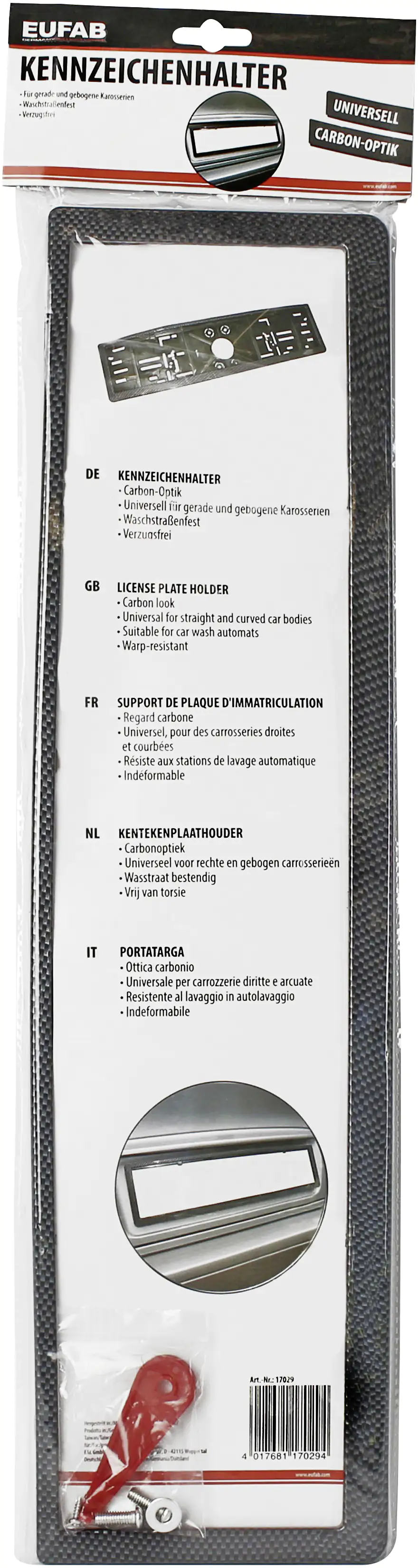 EUFAB Kennzeichenhalter mit Carbonrahmen