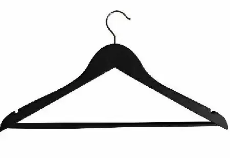 TrendLine Kleiderbügel mit Steg 5 Stück Holz schwarz