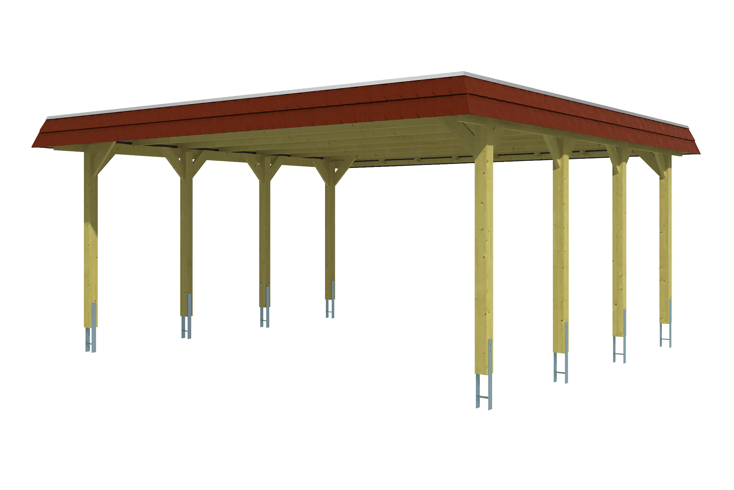 SKAN HOLZ Carport Spreewald 585 x 589 cm mit Aluminiumdach