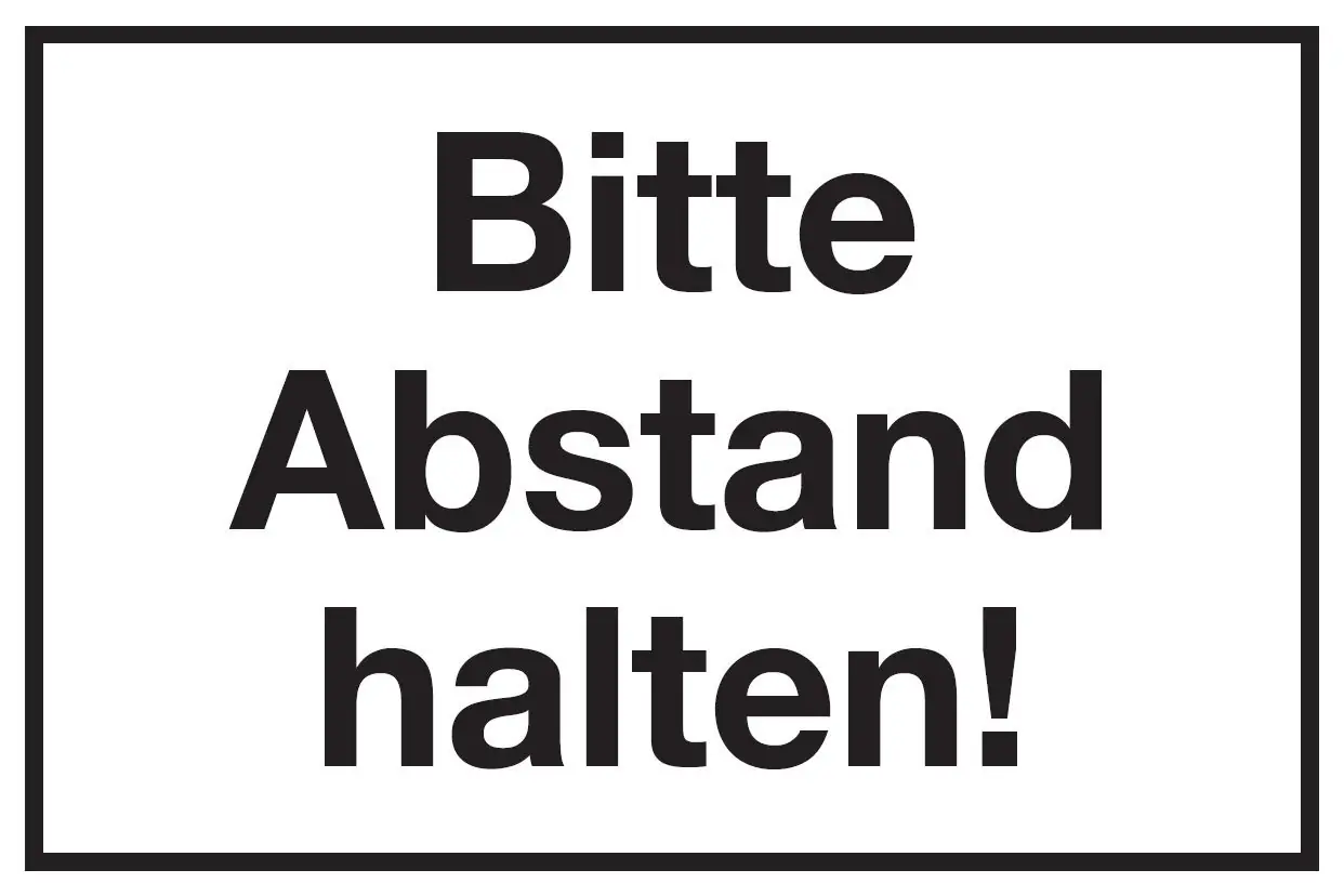 Conmetall Hinweisschild 150 x 200 mm Abstand halten