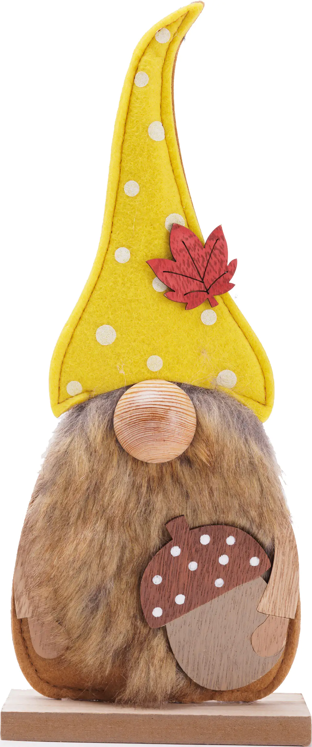 TrendLine Dekofigur Wichtel Filz 31,5 x 13 cm braun gelb