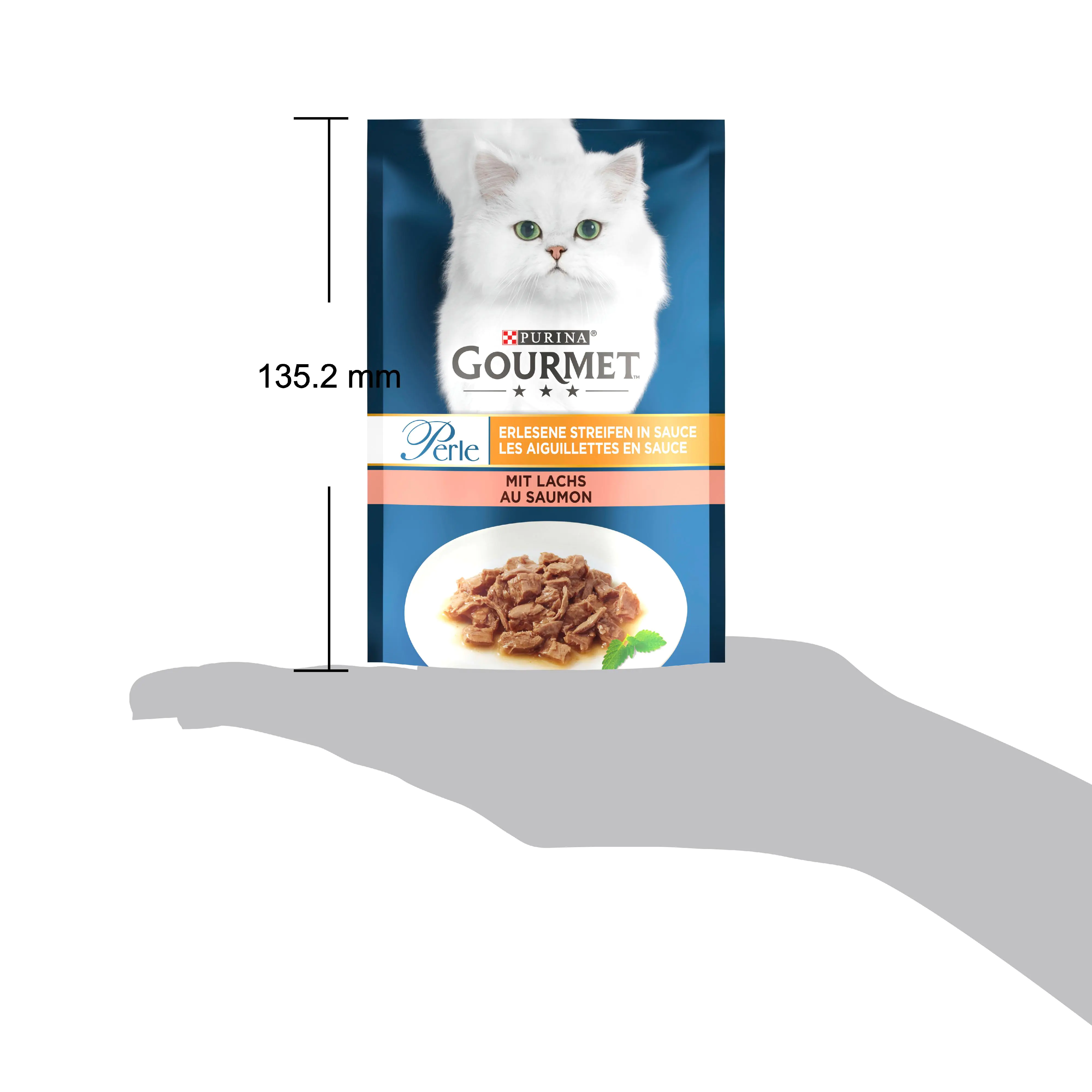 Gourmet Perle Erlesene Streifen mit Lachs 85 g Gourmet Perle Erlesene Streifen mit Lachs 85 g