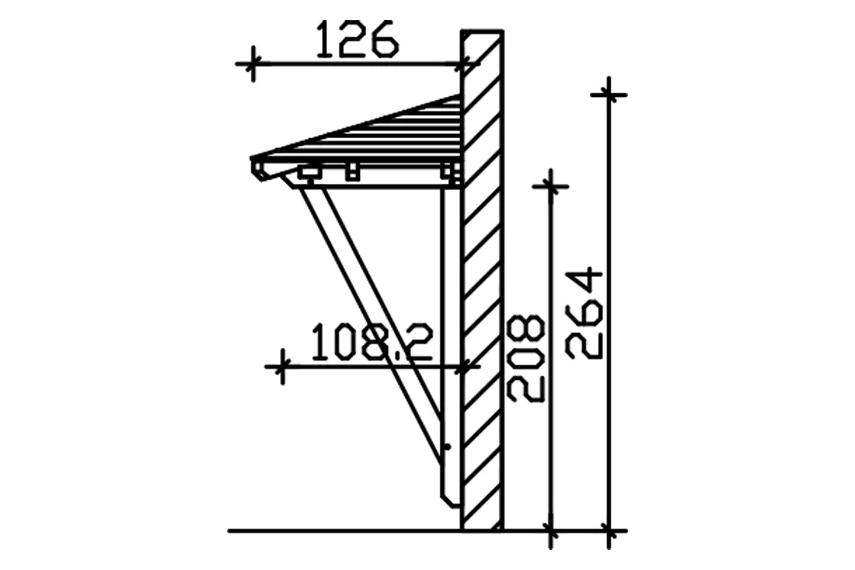 SKAN HOLZ Vordach Wismar Typ 2 258 x 126 cm, natur SKAN HOLZ Vordach Wismar Typ 2 258 x 126 cm, natur