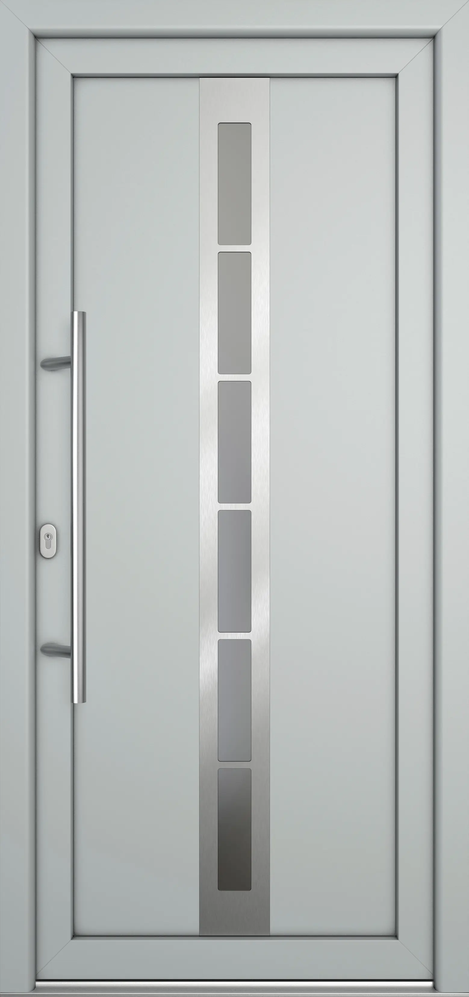 Meeth Haustür Signum Pro PVC Modell 38 88 x 208 cm DIN Links weiß/lichtgrau