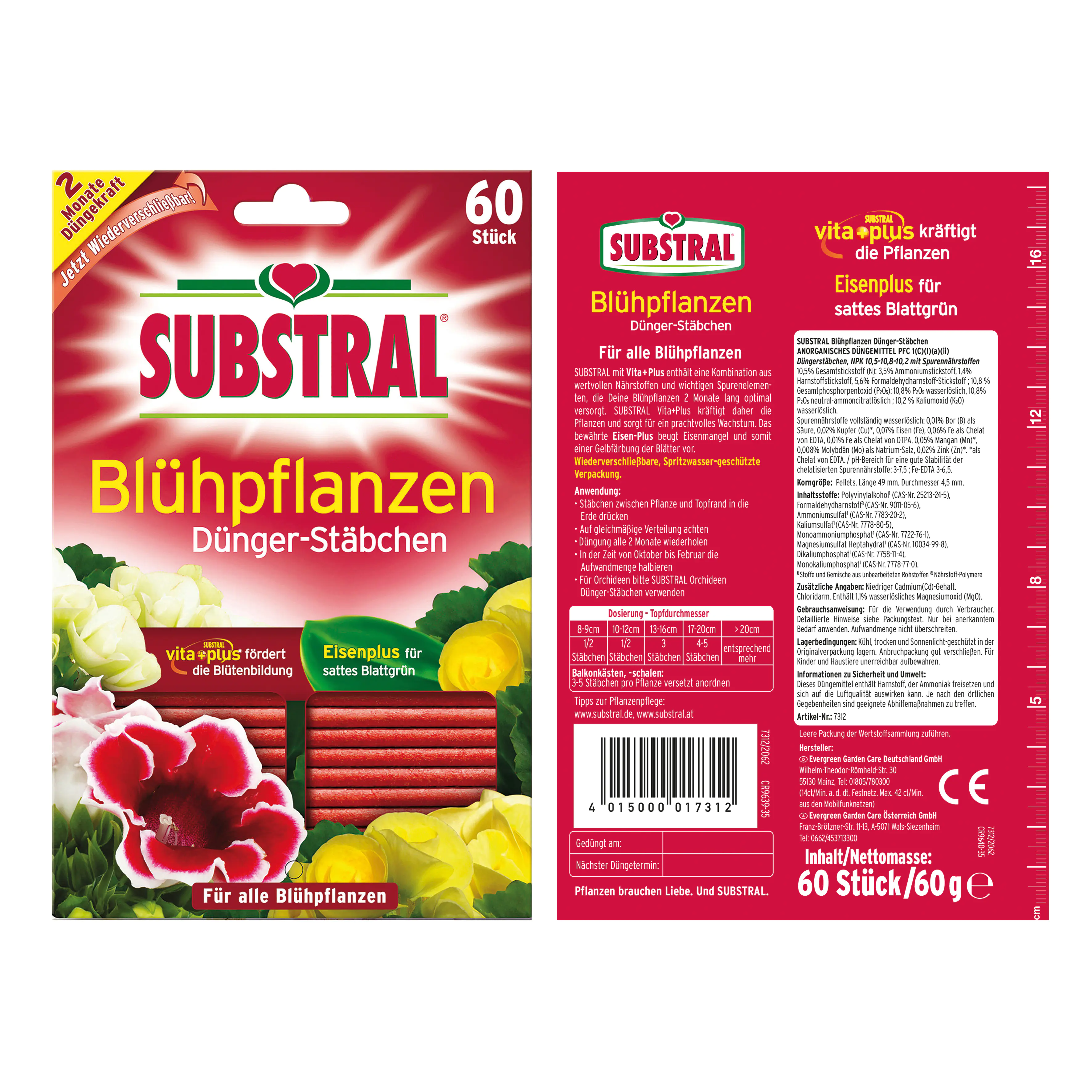 Substral Dünger-Stäbchen für Blühpflanzen 60 Stück
