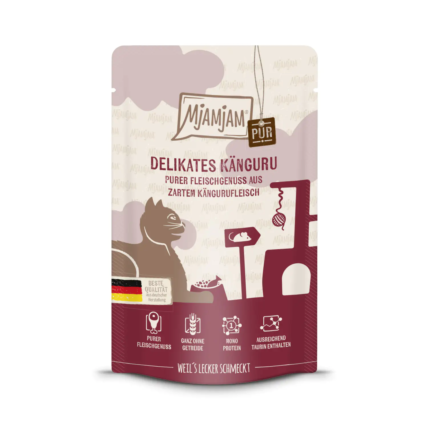 MjAMjAM Quetschie purer Fleischgenuss Känguru pur Katzenfutter 125 g