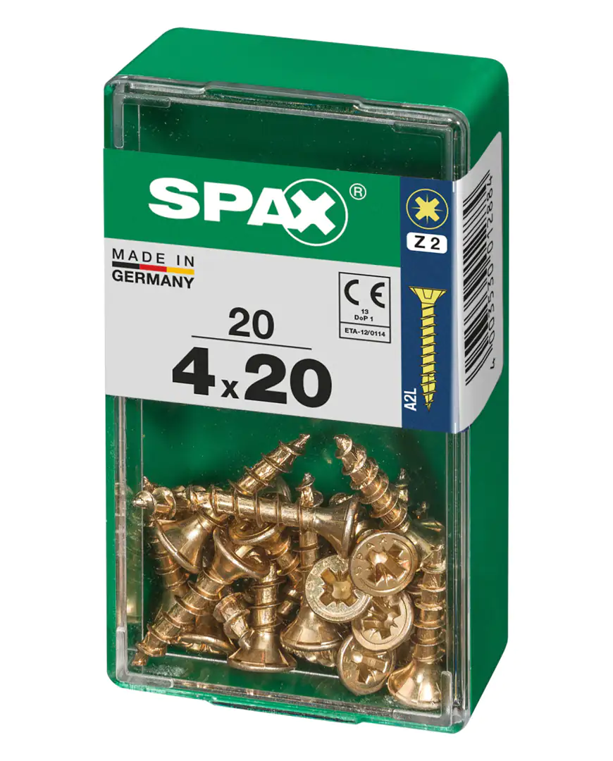 Spax Universalschrauben 4.0 x 20 mm PZ 2 - 20 Stk. Spax Universalschrauben 4.0 x 20 mm PZ 2 - 20 Stk.