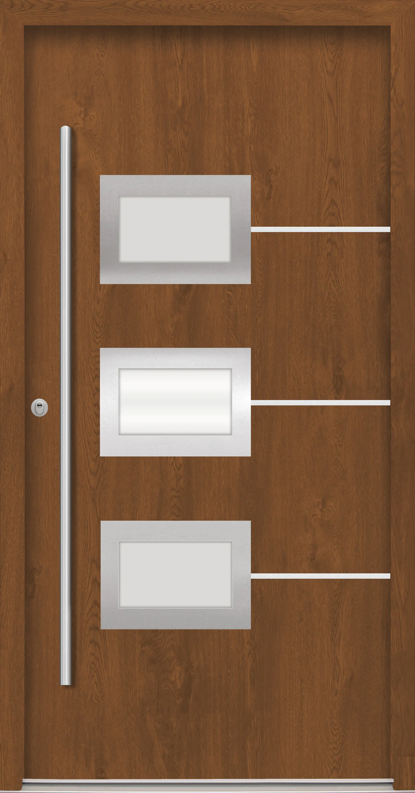 Splendoor Haustür Passivedoor Premium B03 RC2 Golden Oak DIN Links 100 x 210 cm
