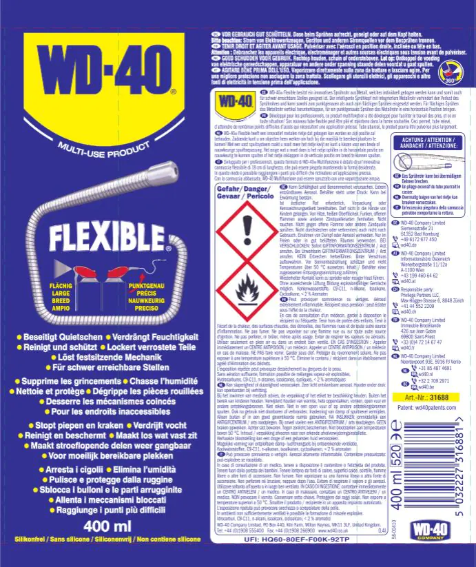 WD-40 Multifunktionsprodukt Flexible 400ml WD-40 Multifunktionsprodukt Flexible 400ml