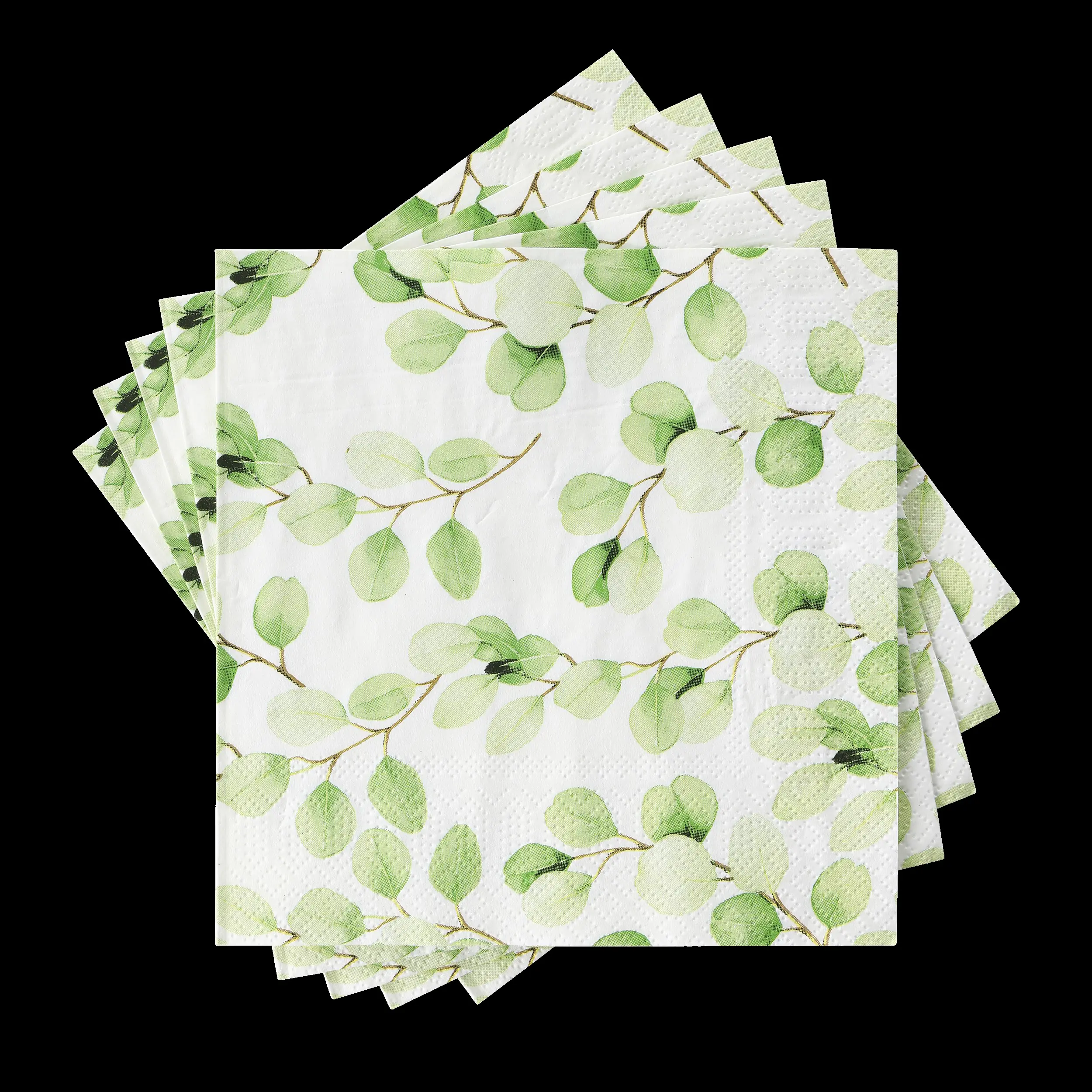 Eglo Servietten Motiv Grüne Blätter Mahuli grün weiß 17 x 17 cm - 20er Pack
