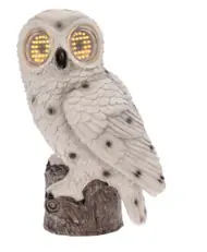 LED Dekofigur Solar Eule Rolling Eyes 21–26 cm warmweiß weiß