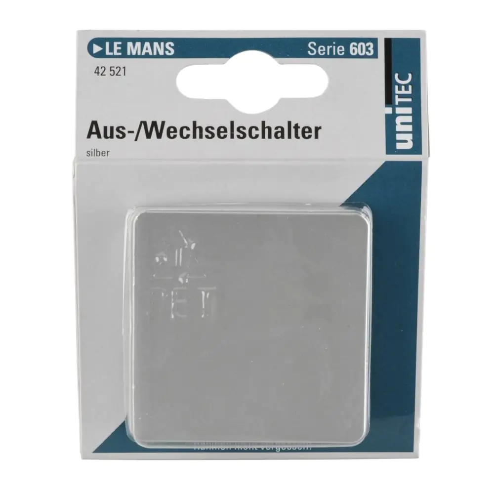 Unitec Aus-Wechselschalter mit Wippe silber, Serie Le Mans