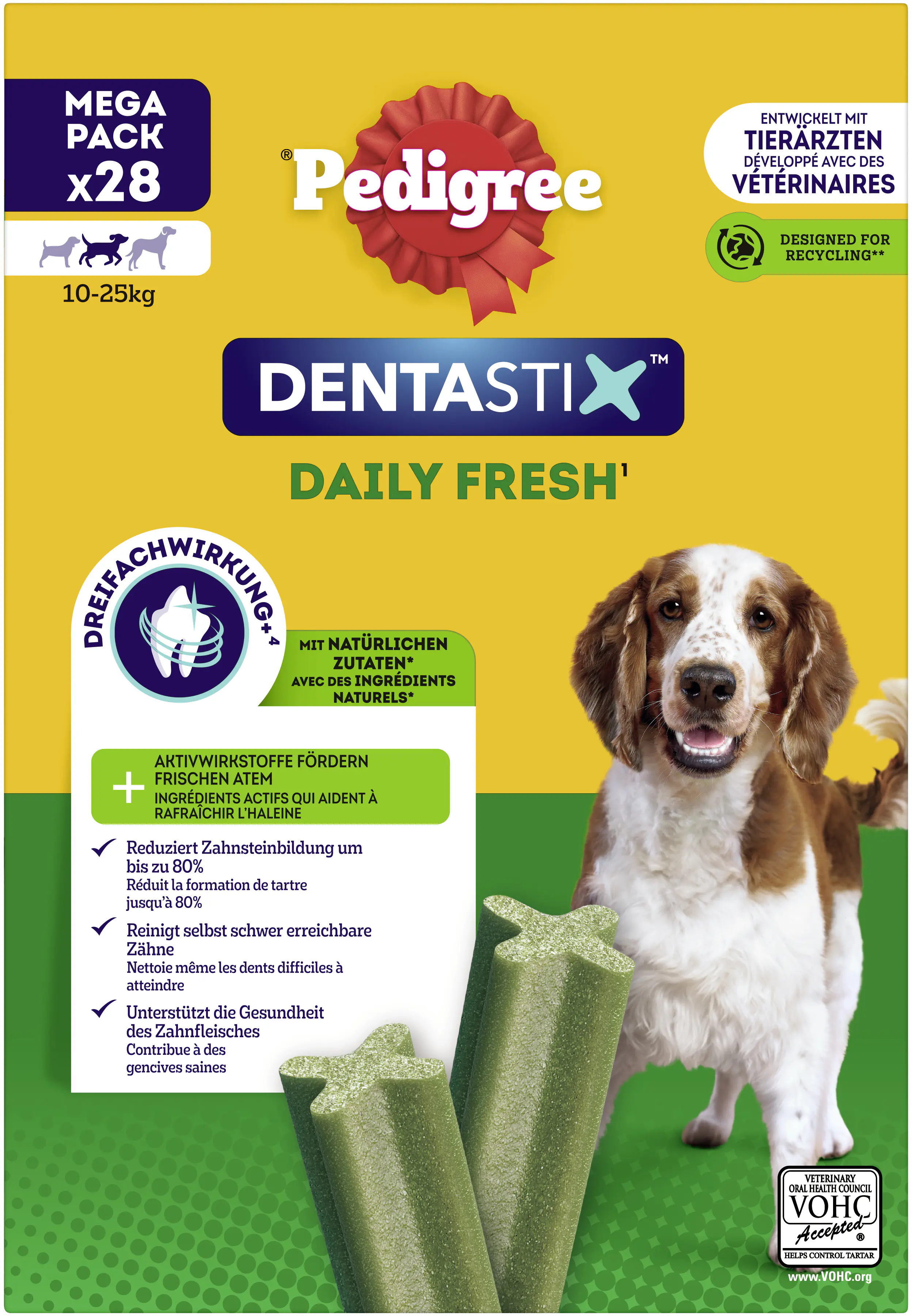 Pedigree Dentastix Daily Fresh für mittelgroße Hunde Multipack 4 x 7 Stück